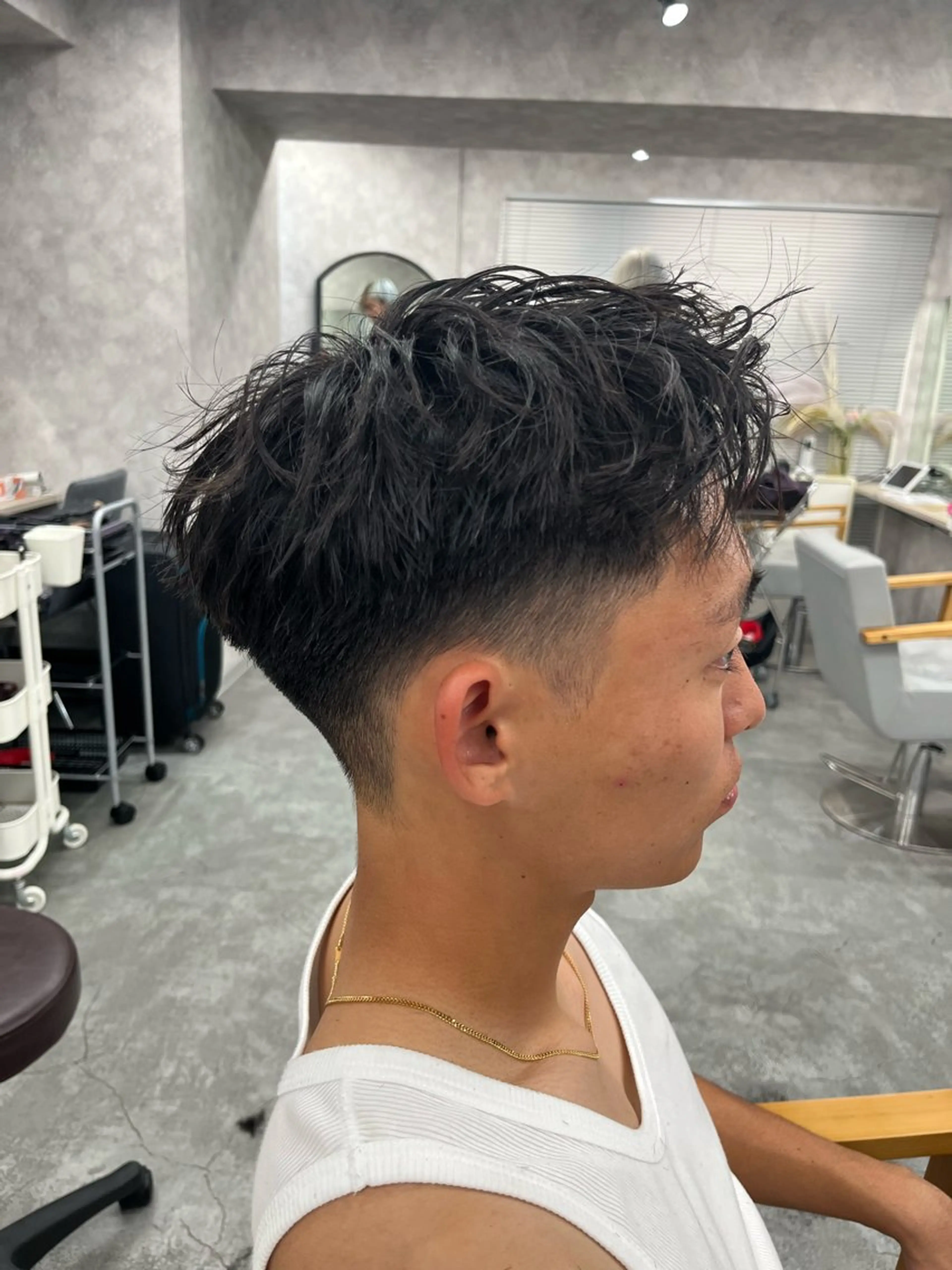 ショート メンズ カット ヘアセット メンズパーマ特化 🔥韓国ヘア職人🔥のヘアスタイル