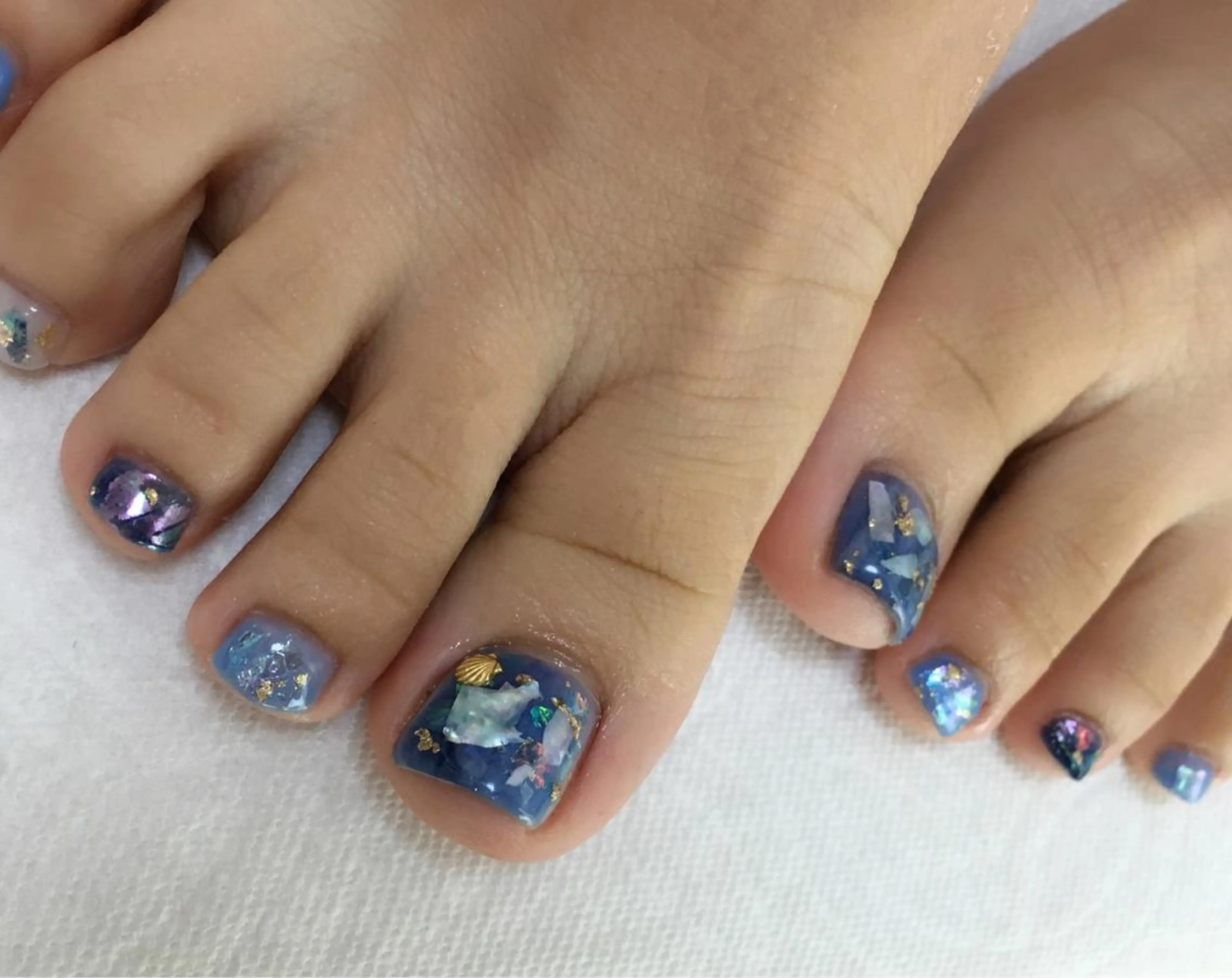 ネイル アートネイル ブルー 12 designのネイルデザイン