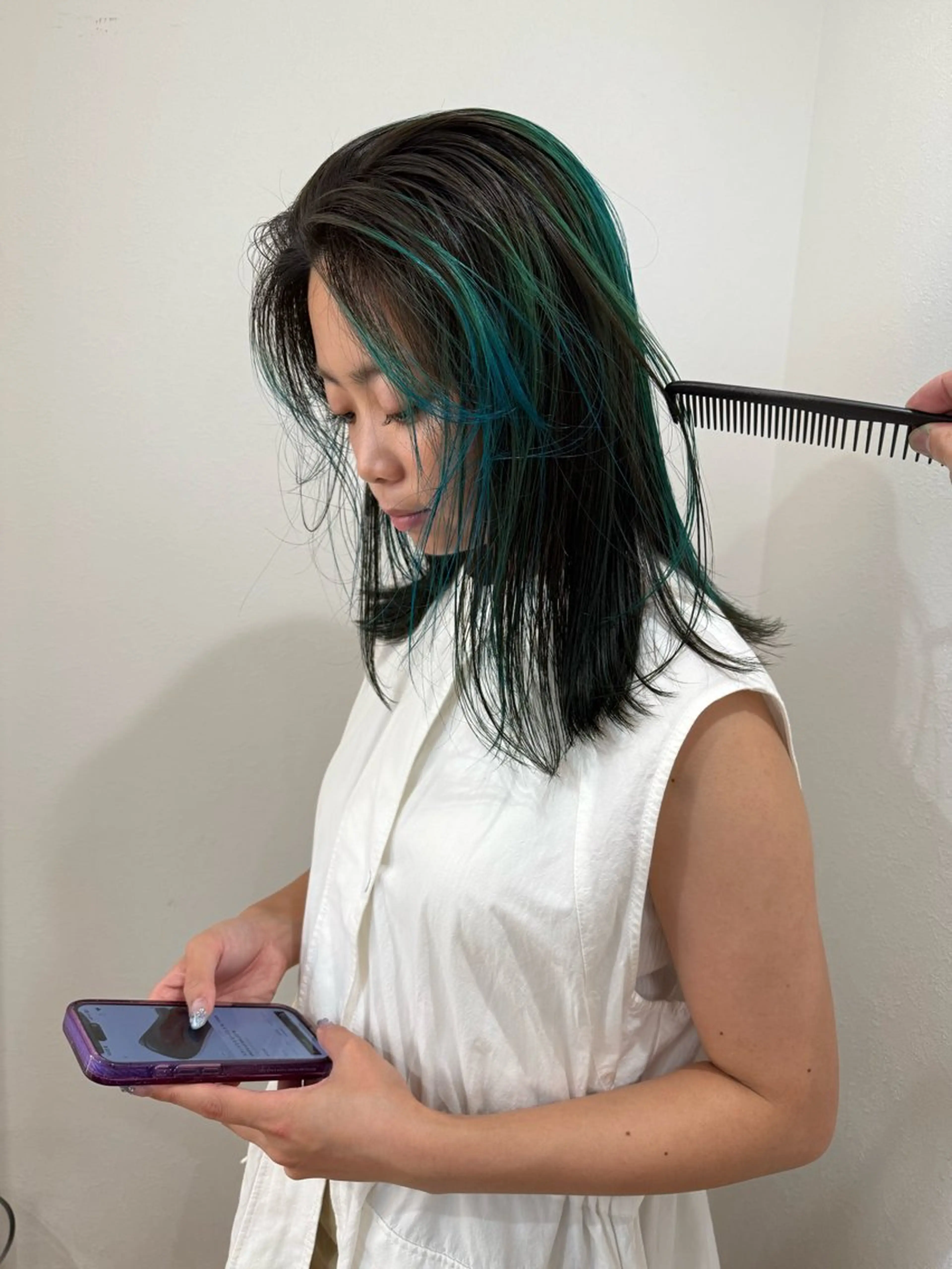 ミディアム カラー ブリーチ 高田 翔平のヘアスタイル