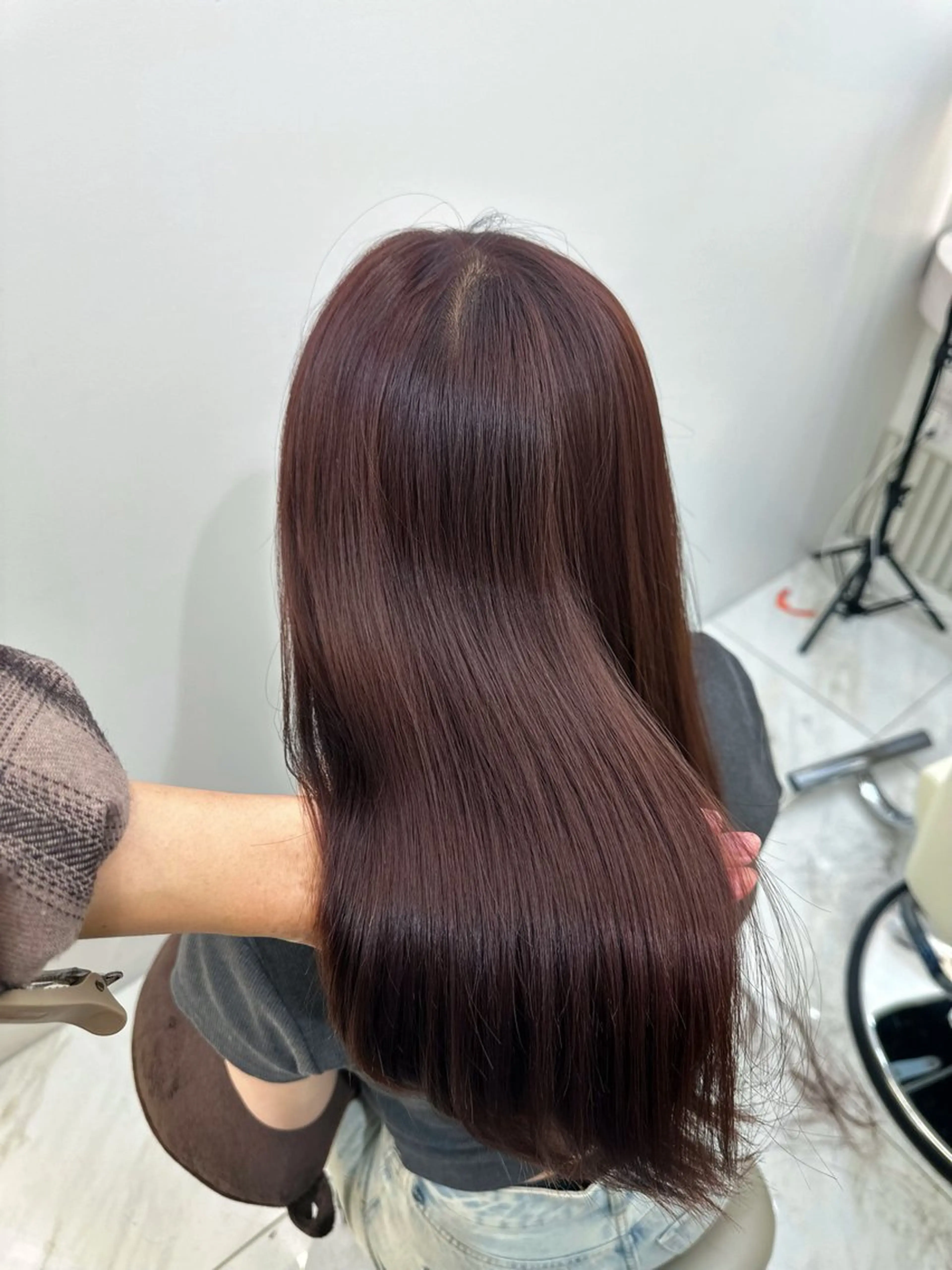 カラー ブラウンカラー ヘアカラー トリートメント 韓国風レイヤーカラー ライムのヘアスタイル