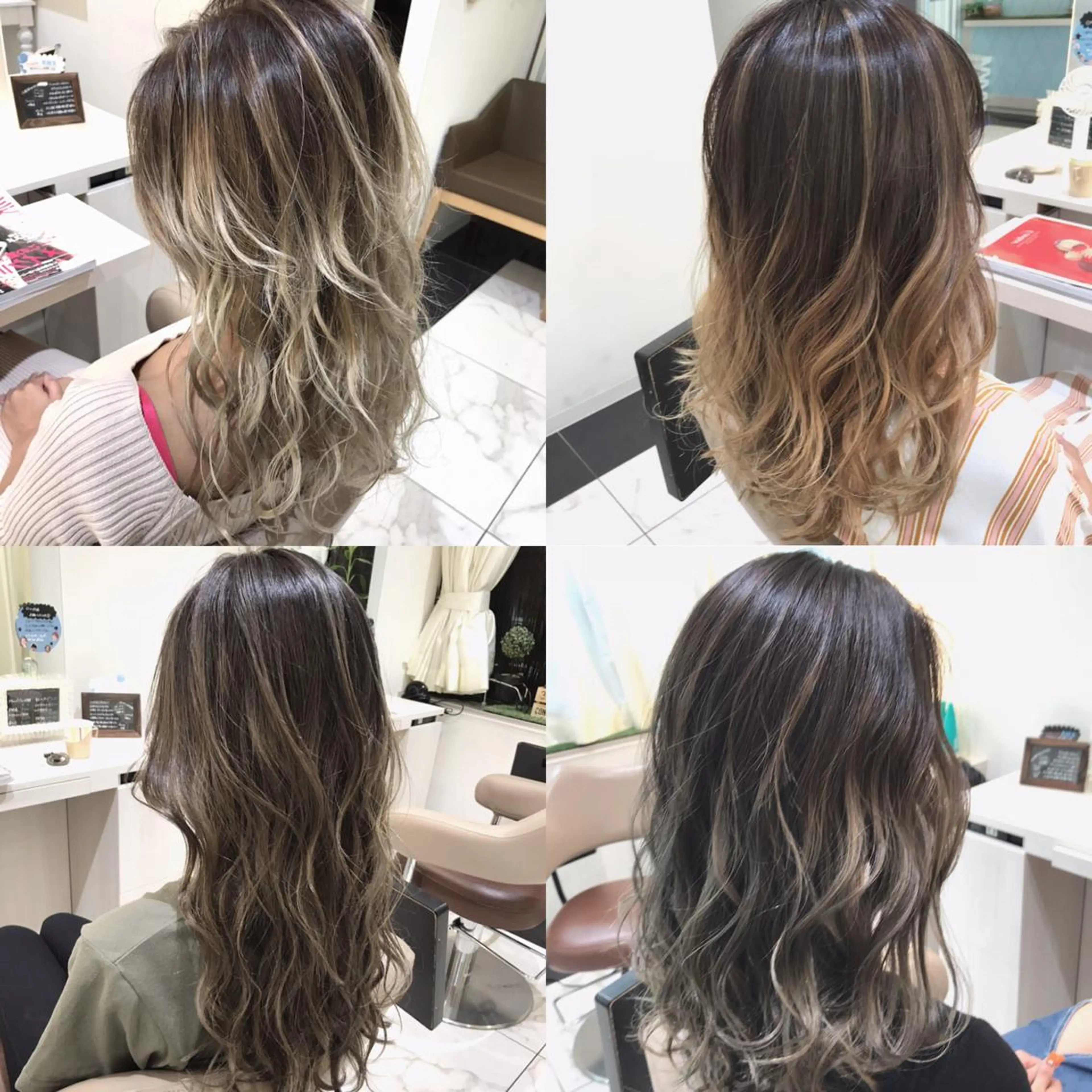 ミディアム カラー バレイヤージュ レイヤーカット カット ヘアカラー 山崎俊輔/髪質改善 /バレイヤージュのヘアスタイル