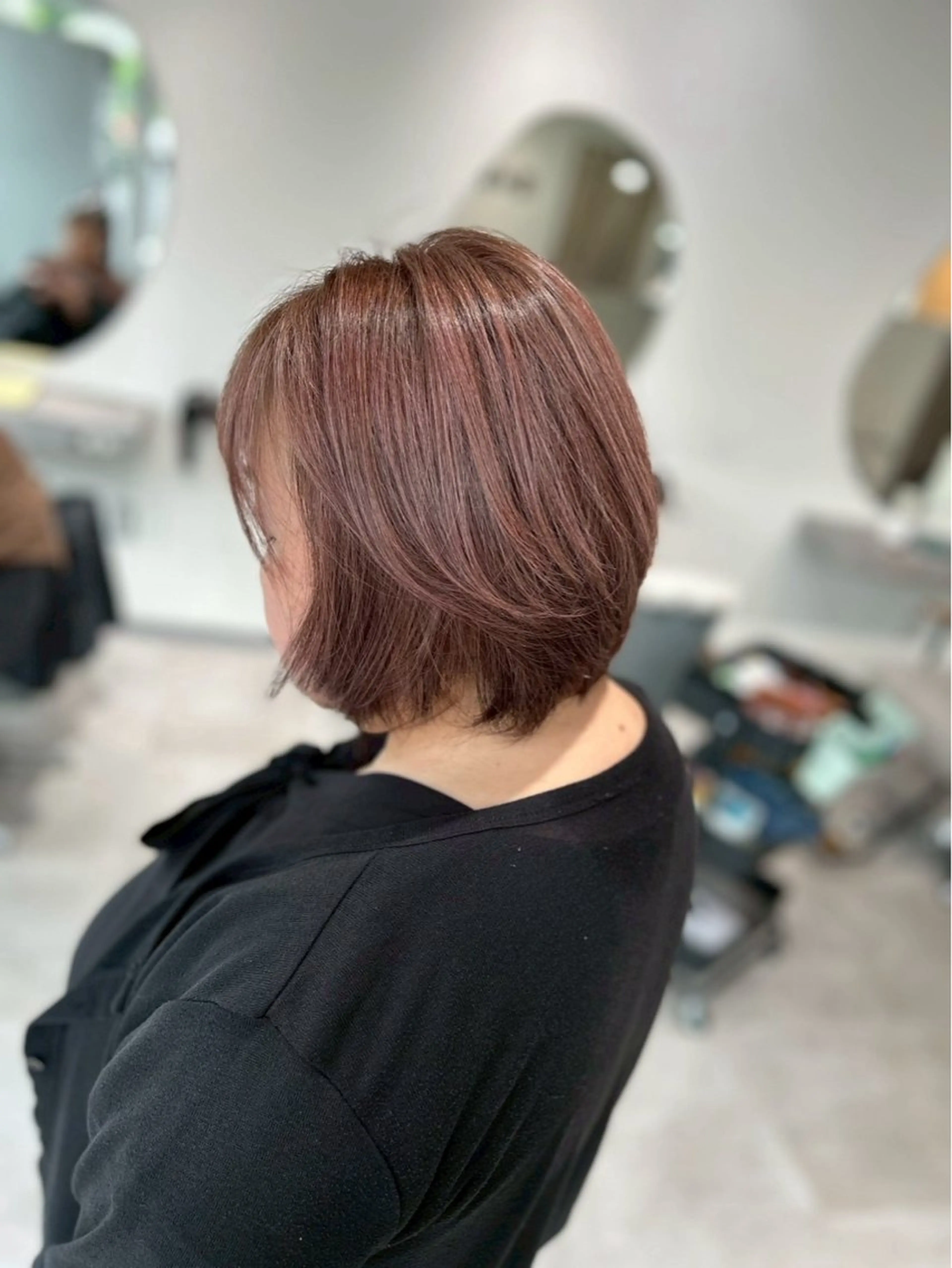 ミディアム カラー カット 縮毛矯正 トリートメント elpis 長嶋零のヘアスタイル