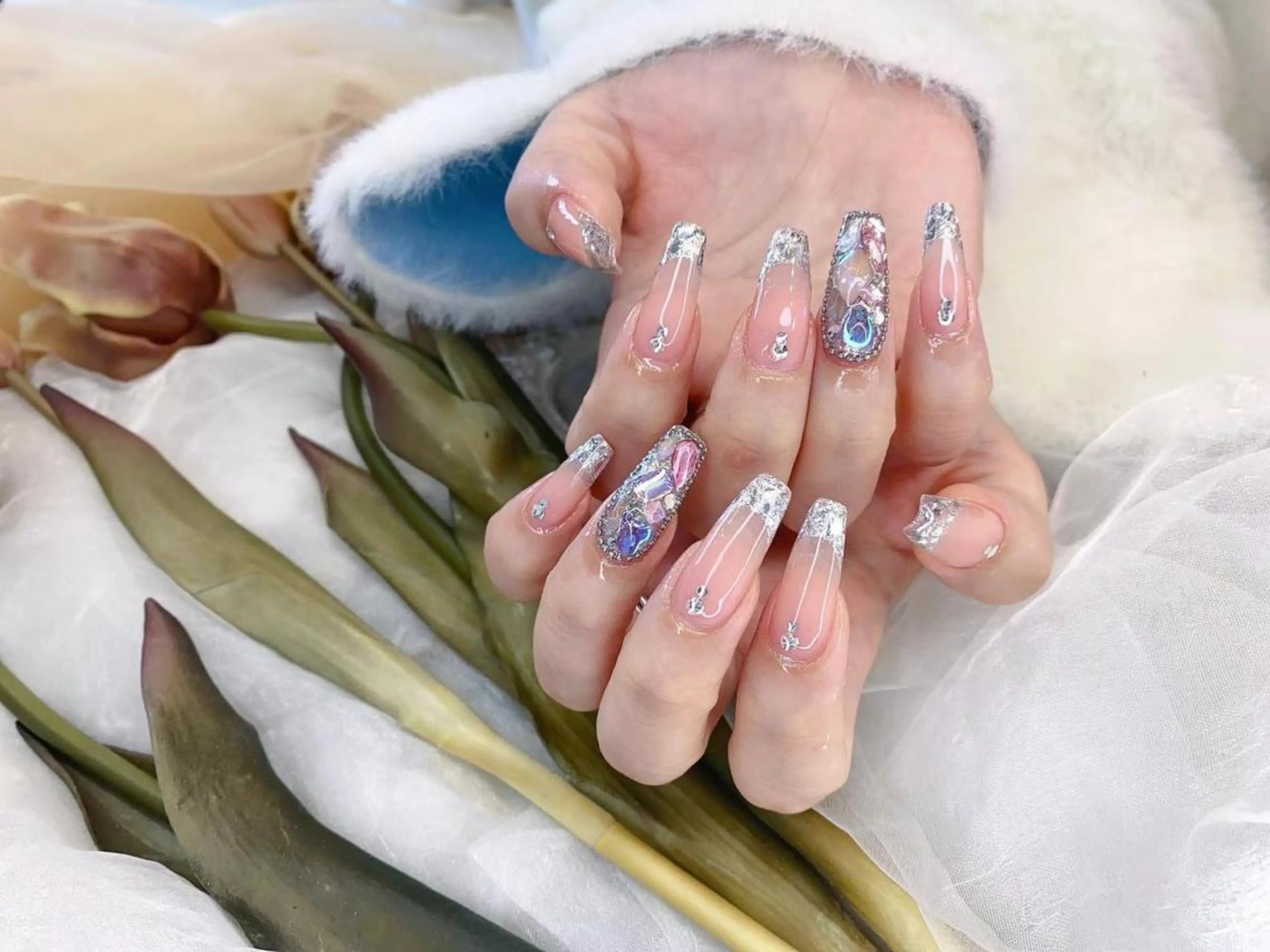 ネイル フレンチネイル キラキラネイル Babarla nailのネイルデザイン
