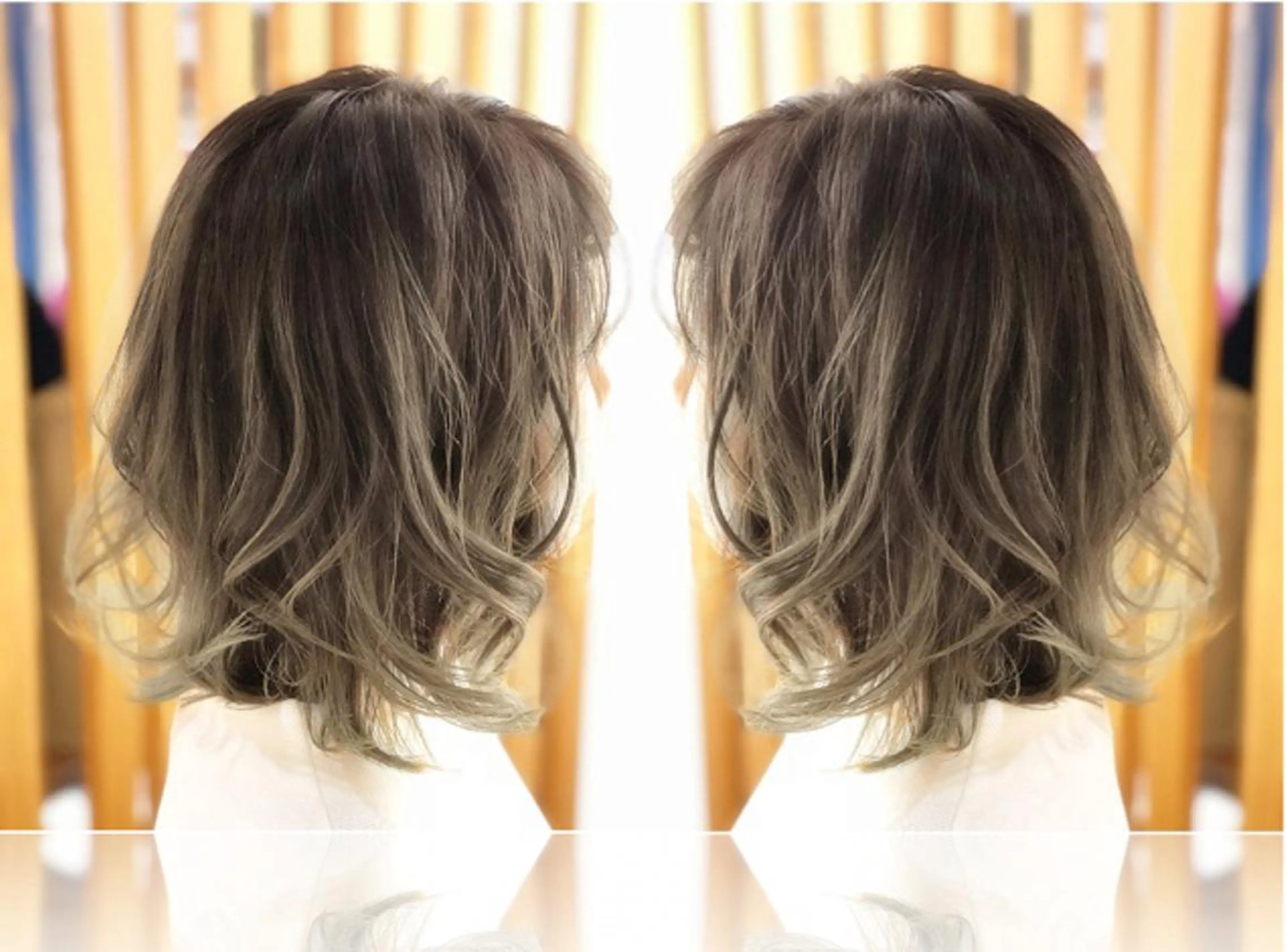 セミロング カラー かわさき ともやのヘアスタイル