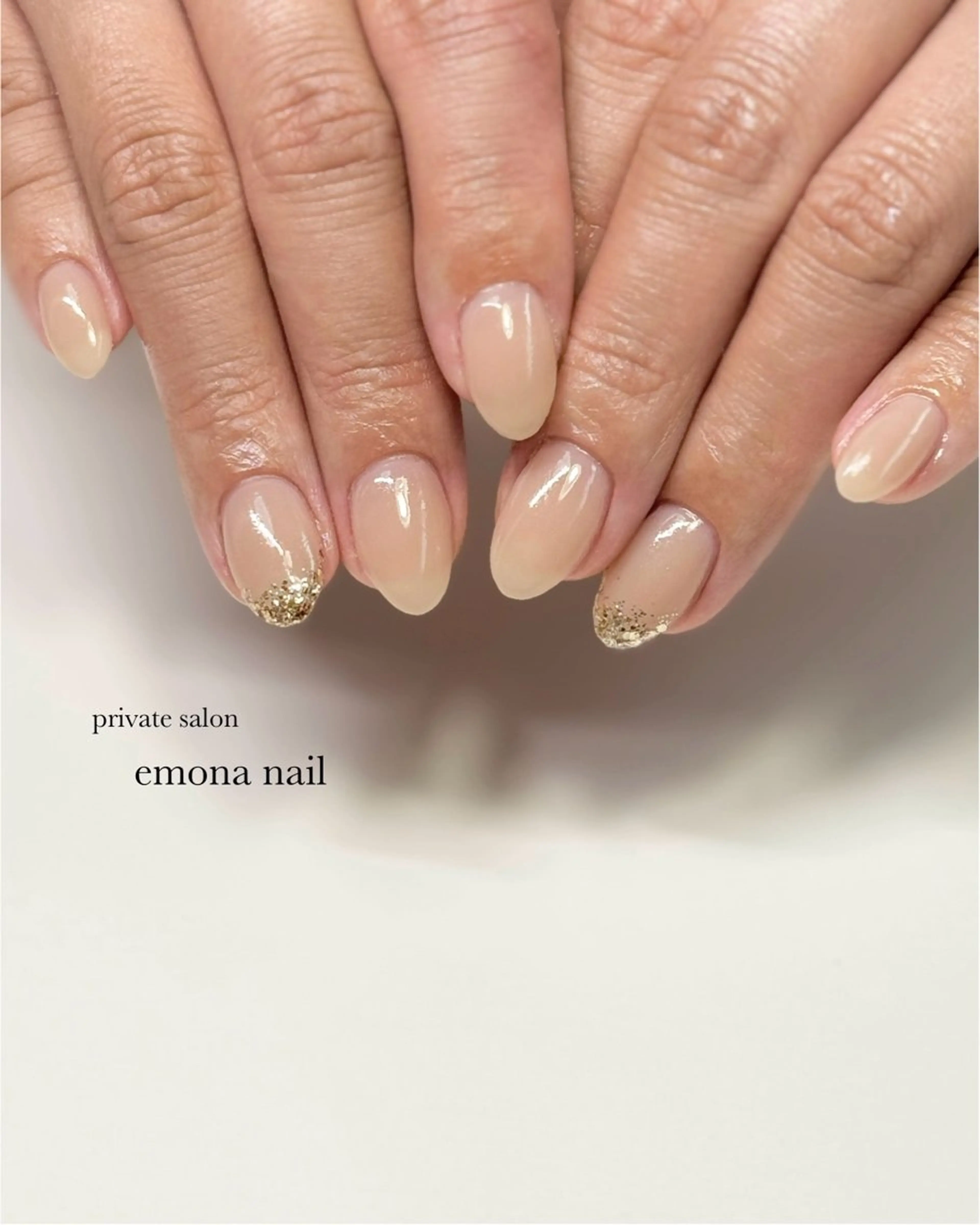 ネイル ラメ(グリッター) ハンドネイル ハンドケア emona nailのネイルデザイン