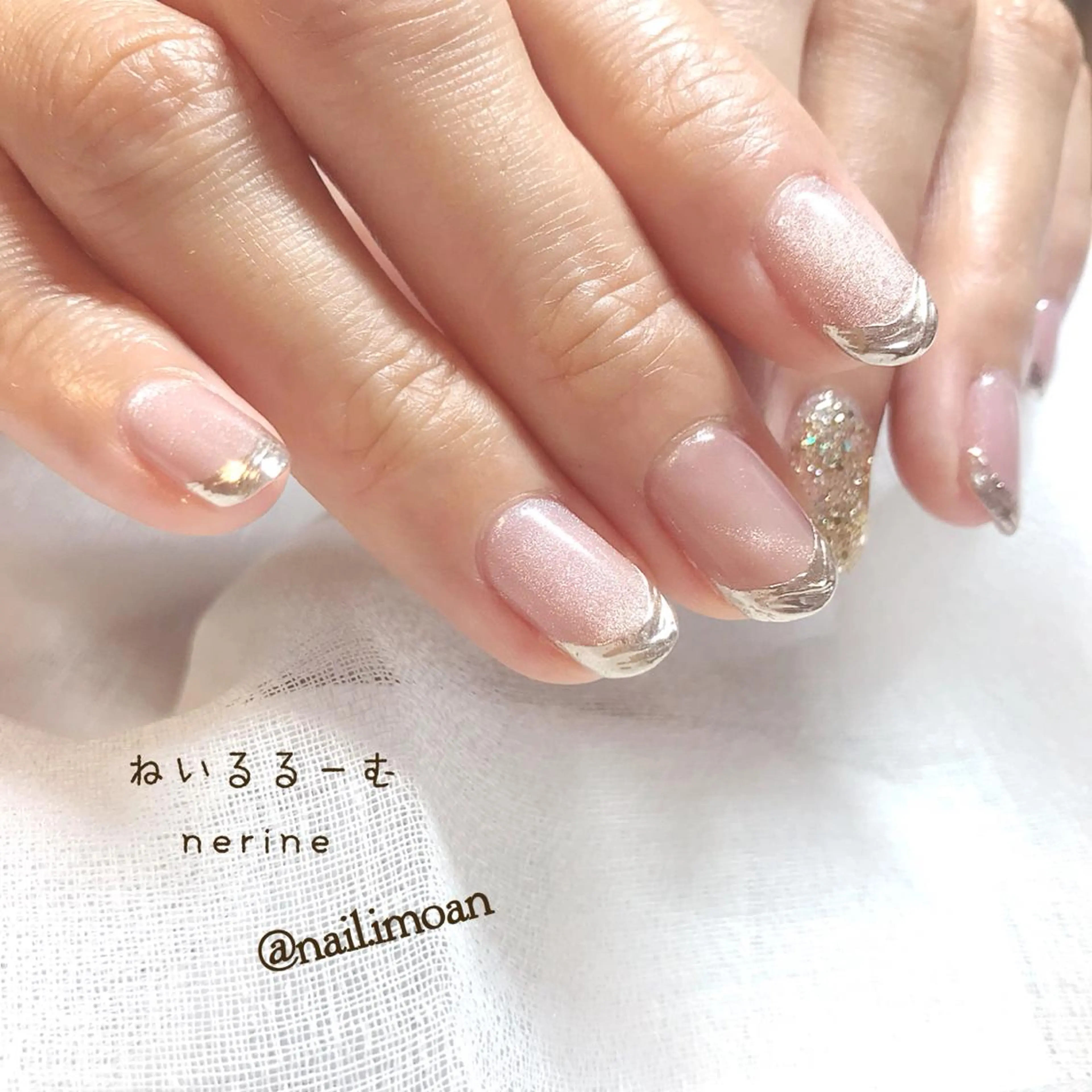 ネイル フレンチネイル ミラーネイル NAILST Naomiのネイルデザイン