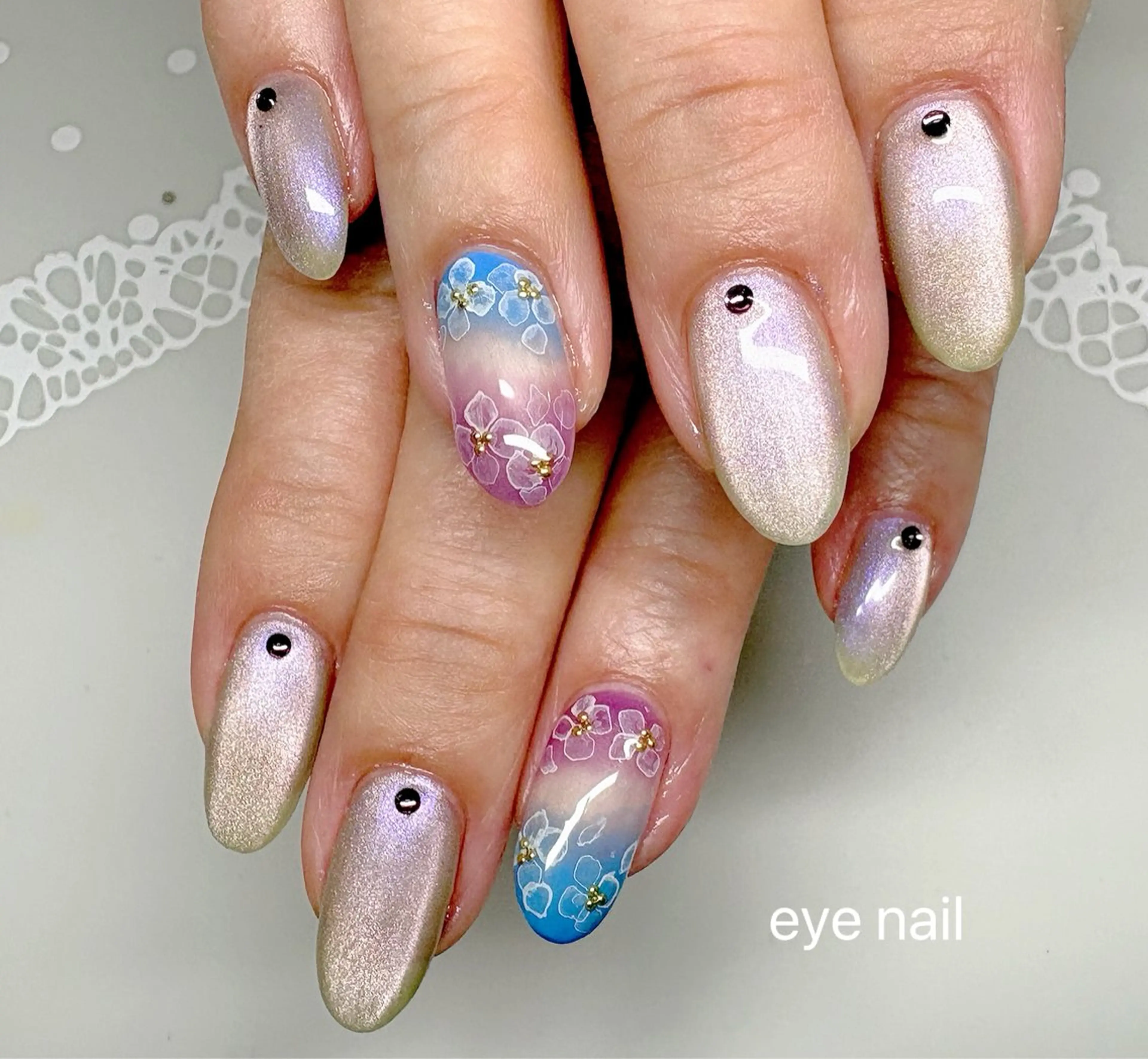 ネイル アートネイル マグネットネイル ストーンネイル ハンドネイル Eye nailのネイルデザイン