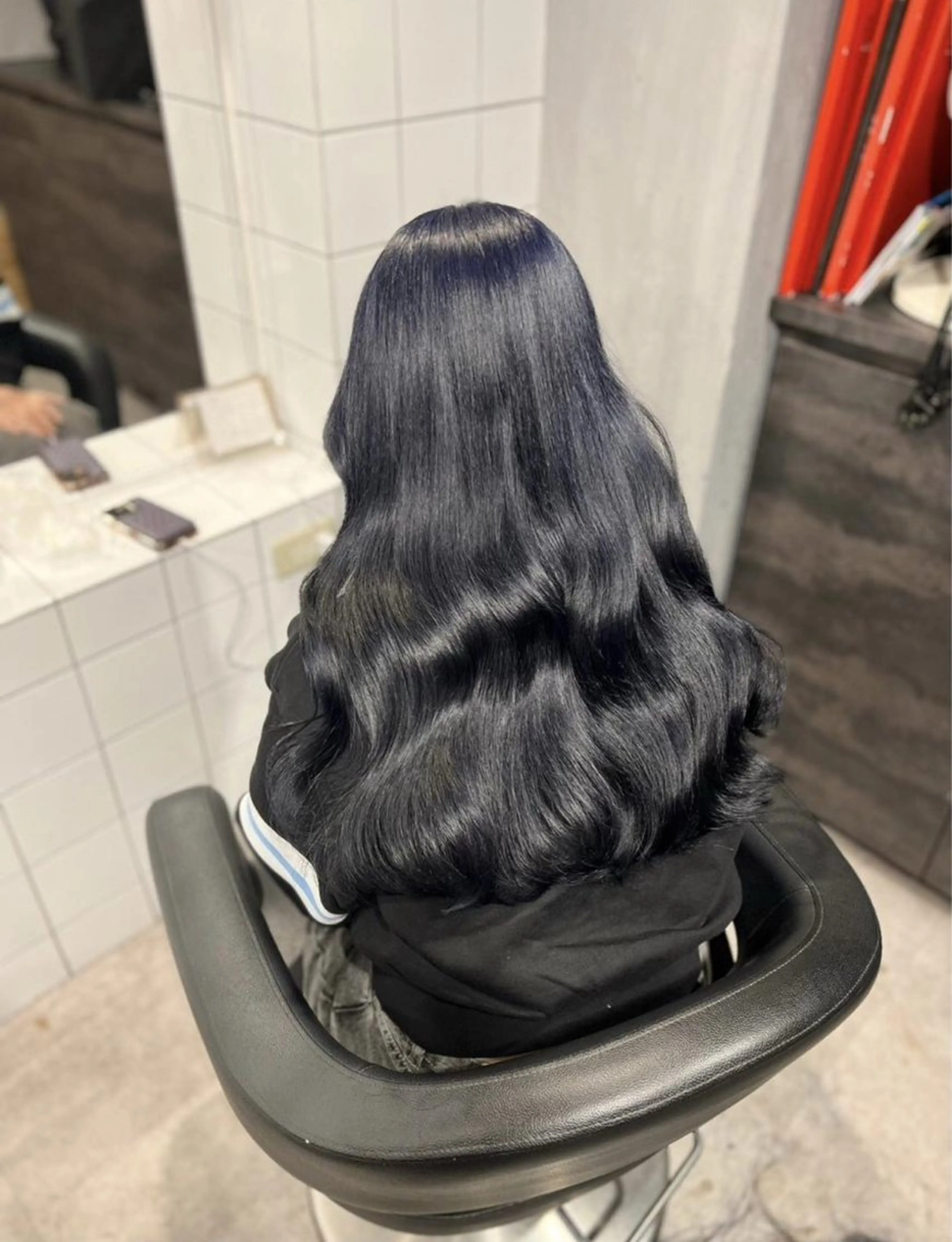 ロング 韓国ヘア/ブリーチ無 しWカラー/オリーブのヘアスタイル