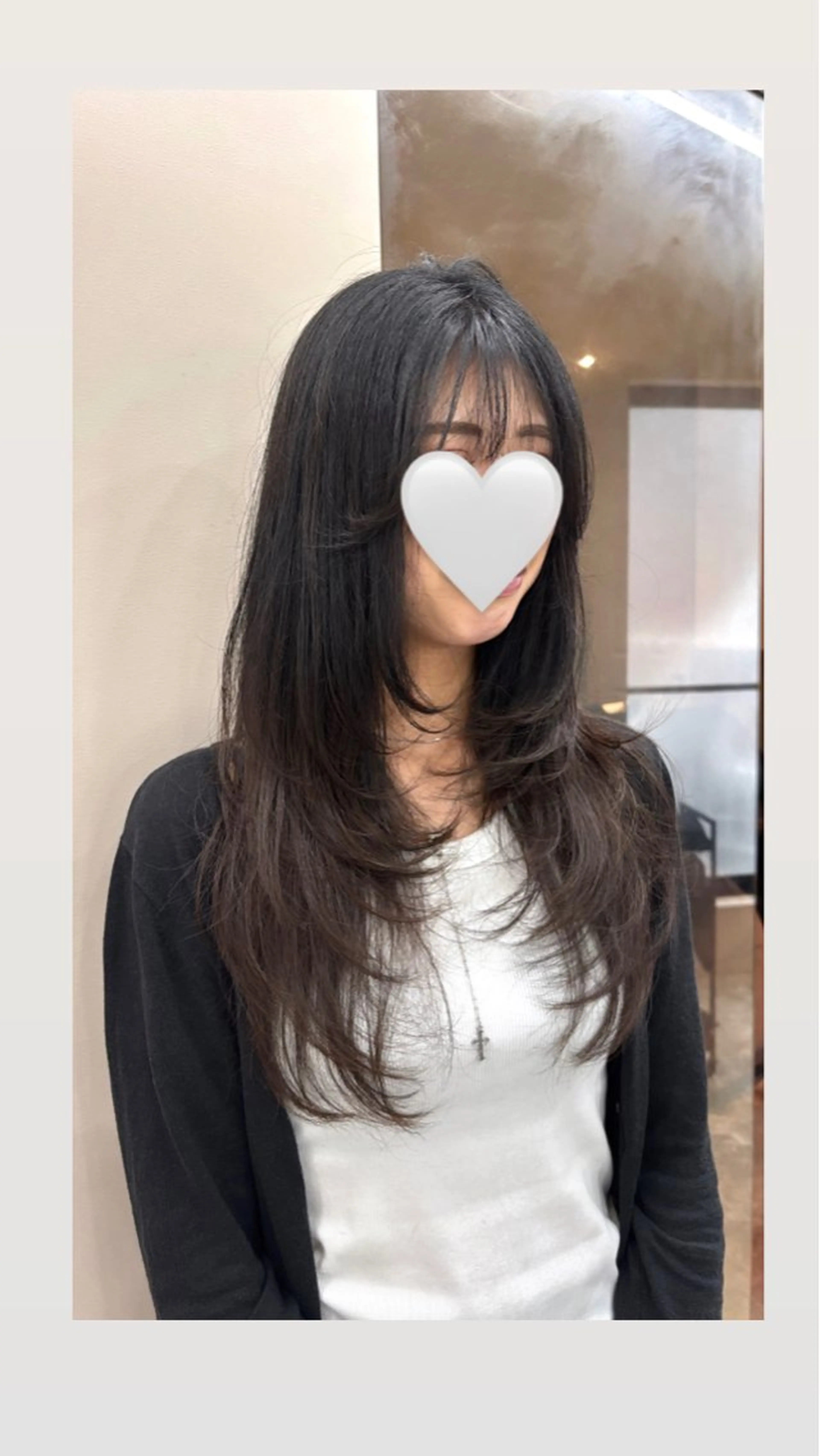 ロング ハッシュカット カット トリートメント コトネ🫧 韓国風レイヤーカットのヘアスタイル