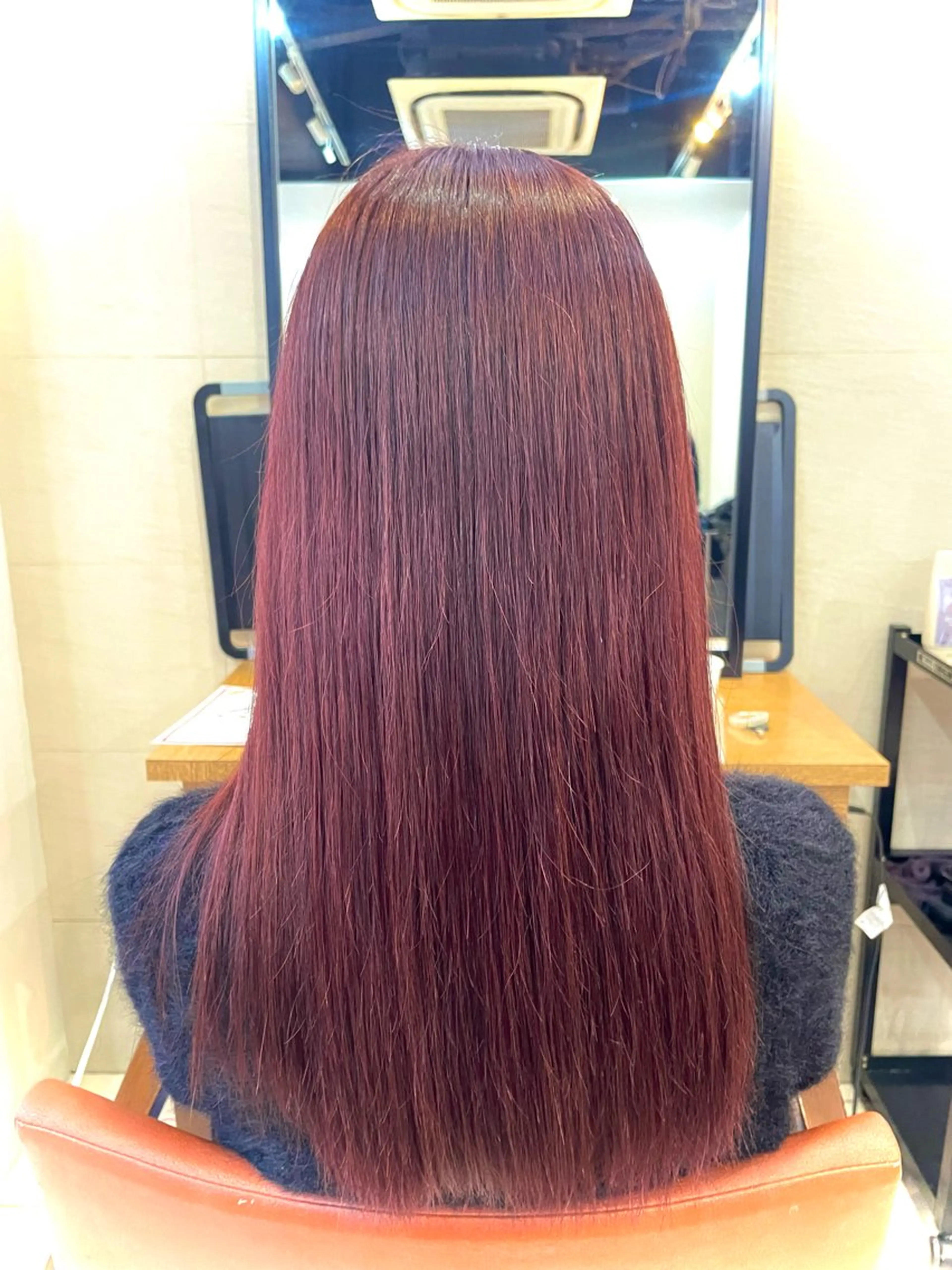 セミロング カラー ヘアアレンジ ブリーチ ボルドーカラー ブラウンカラー カシス ダブルカラー ヘアカラー トリートメント 🎈ブリーチなし暖色 カラー/レッド/ゆいのヘアスタイル