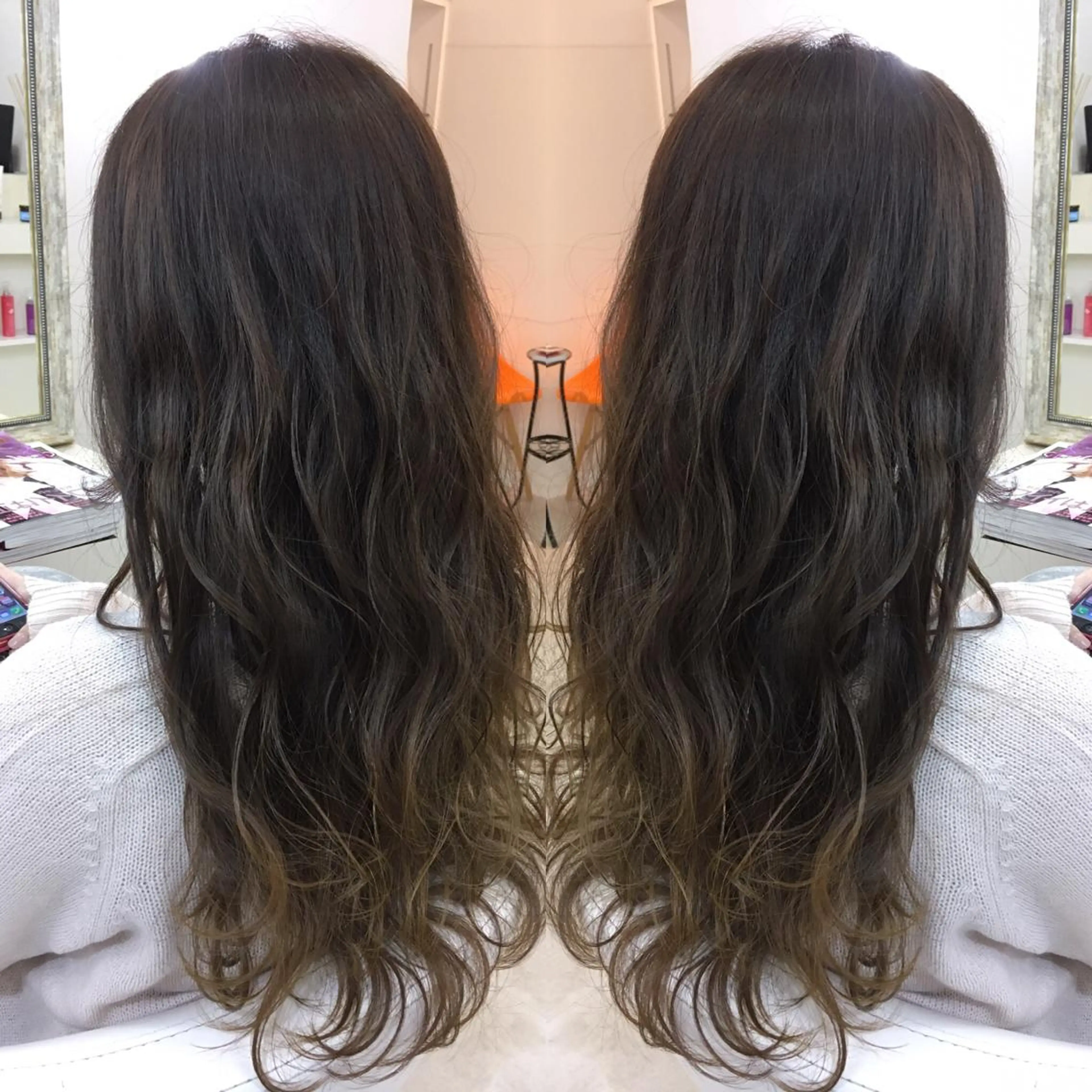 セミロング ロング カラー 髪質改善 中川 翔のヘアスタイル