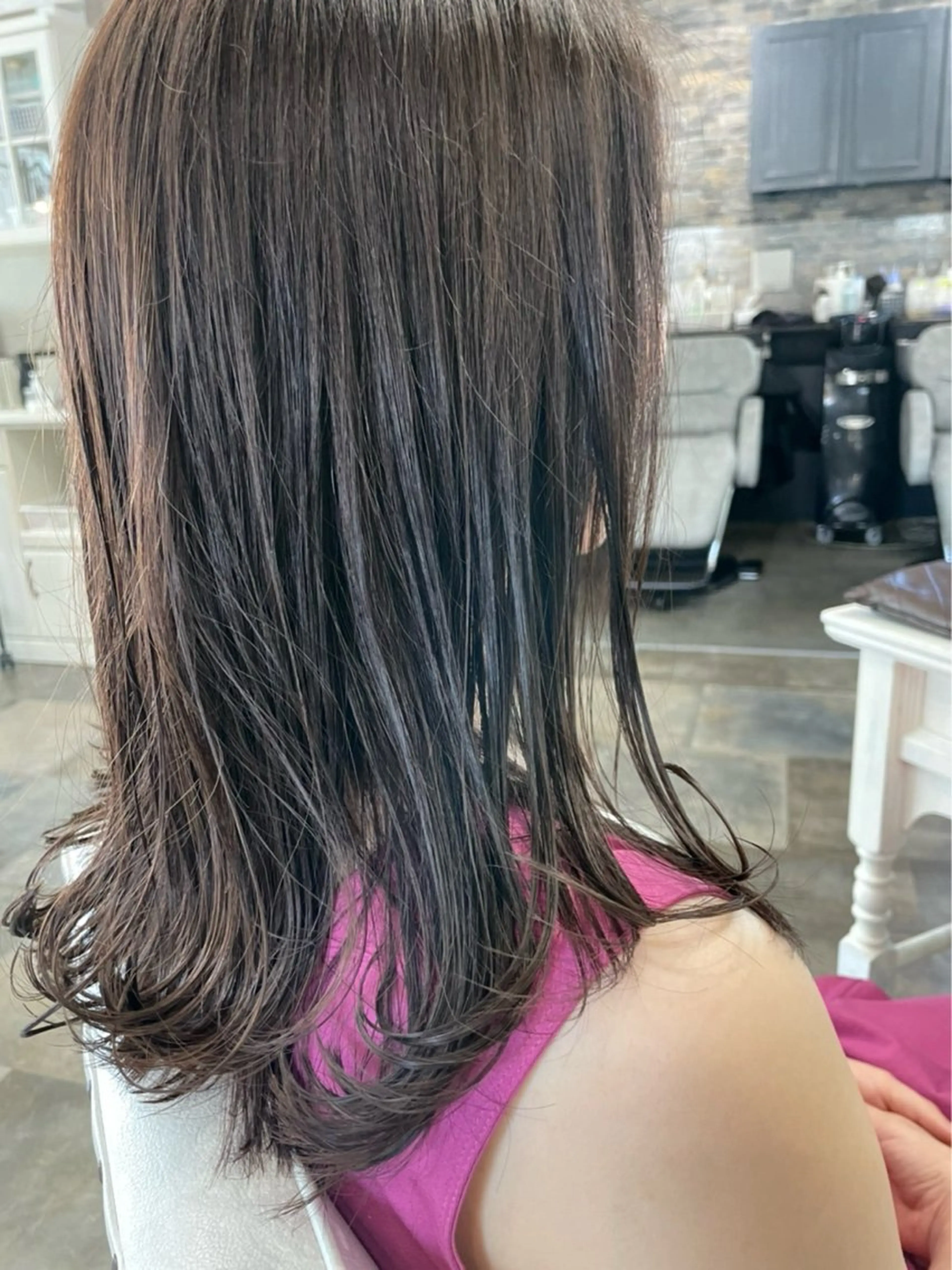 セミロング セミロングパーマ ミストバング ボブ ハイライト 髪質改善 The Apartment of Solon Citta 船橋609所属・髪質改善/縮毛矯正/ 美髪/個室/ハラのヘアスタイル