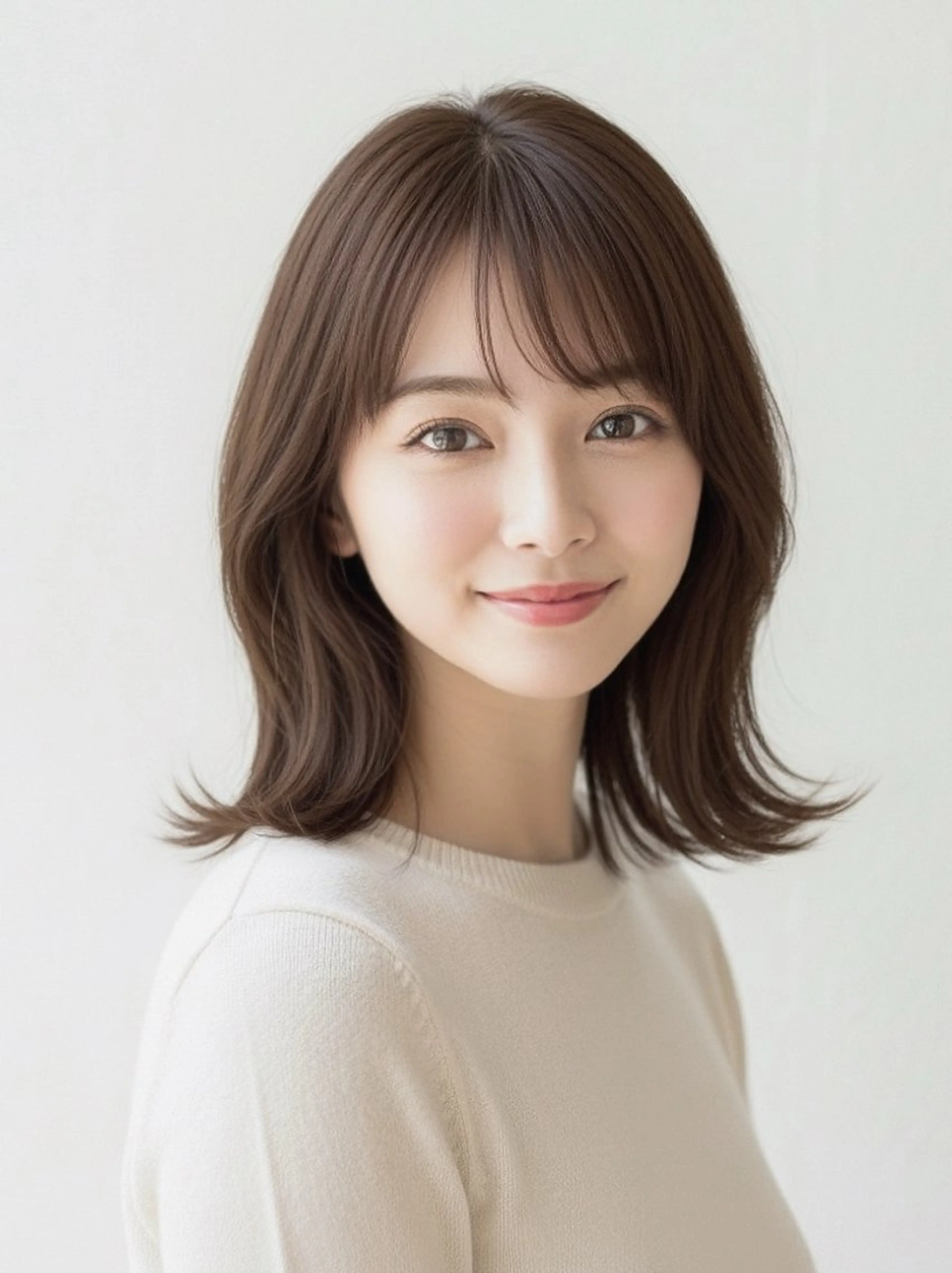 ミディアム ボブレイヤー チョコレートブラウン ボブ くびれヘア くびれレイヤー 梅田/白髪ぼかし Maiのヘアスタイル