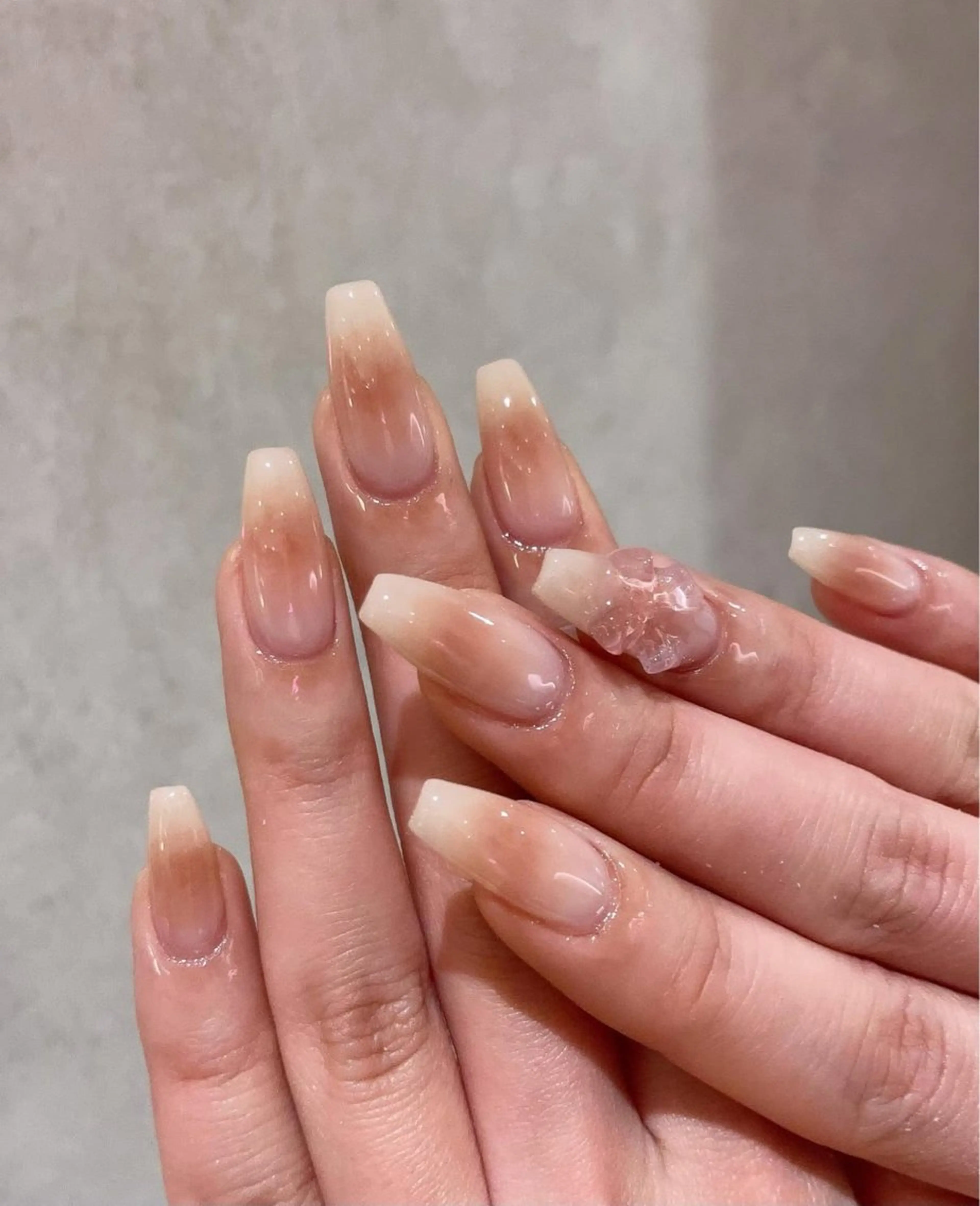 ネイル アートネイル オーロラネイル チークネイル 長さ出し フットネイル ハンドネイル Blossom nail_研修のネイルデザイン