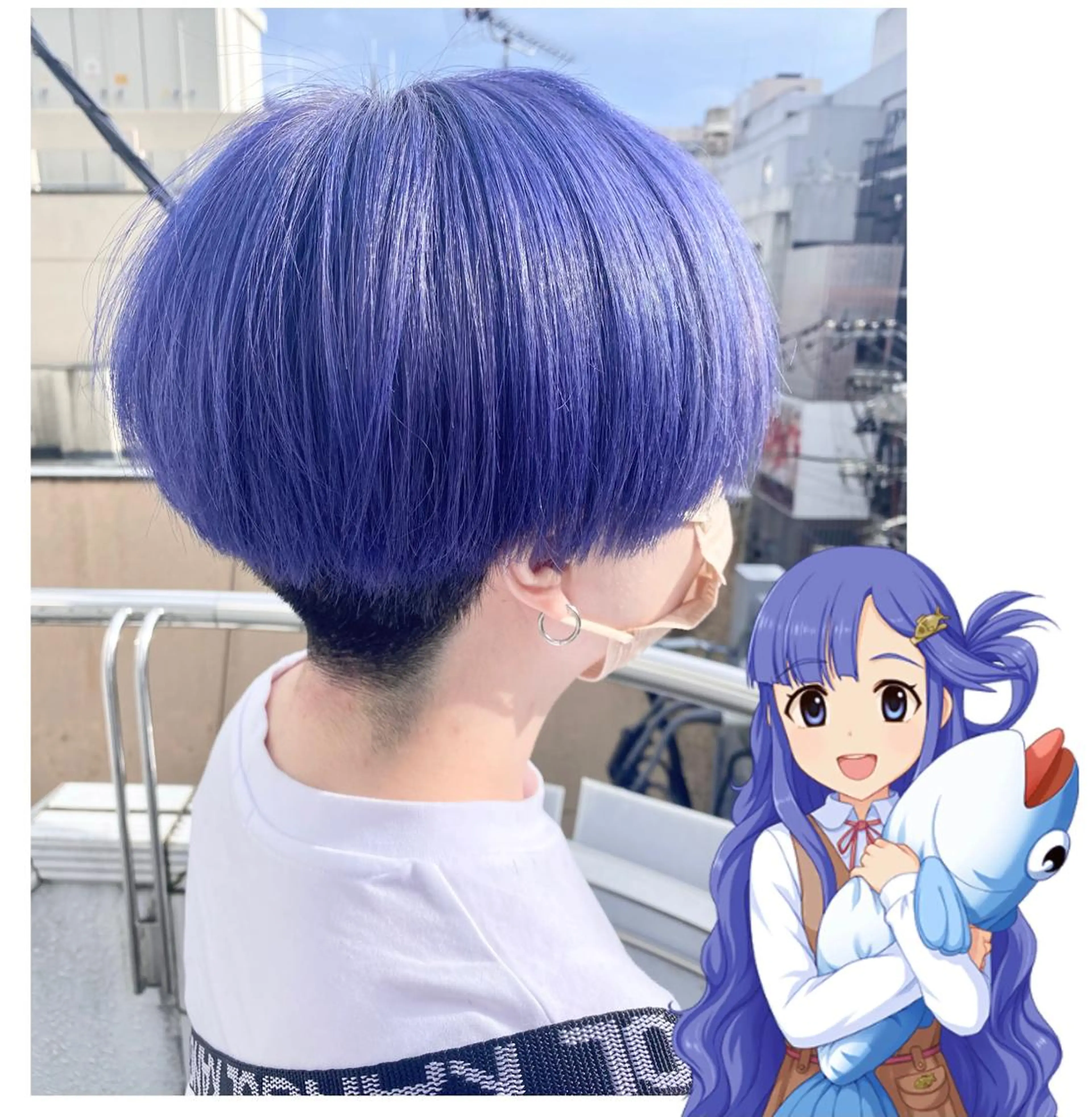 ショート カラー ブルーカラー ブルーパープル パープルカラー GARU-ガル-所属・TSUNO🦖 派手髪/オタク美容師のヘアスタイル