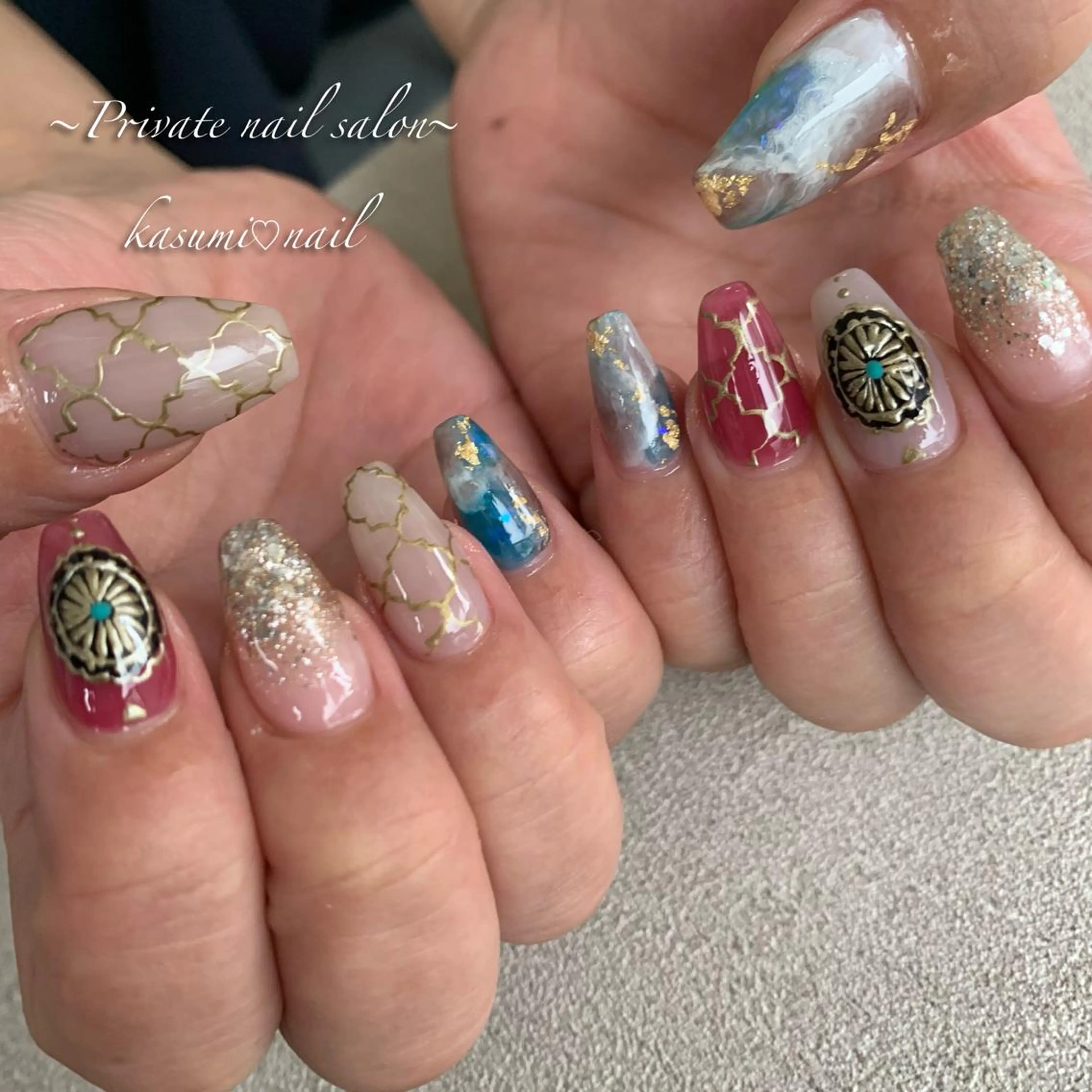 ネイル ラメ(グリッター) マグネットネイル ミラーネイル ニュアンスネイル 冬ネイル KASUMI♡ Nailのネイルデザイン