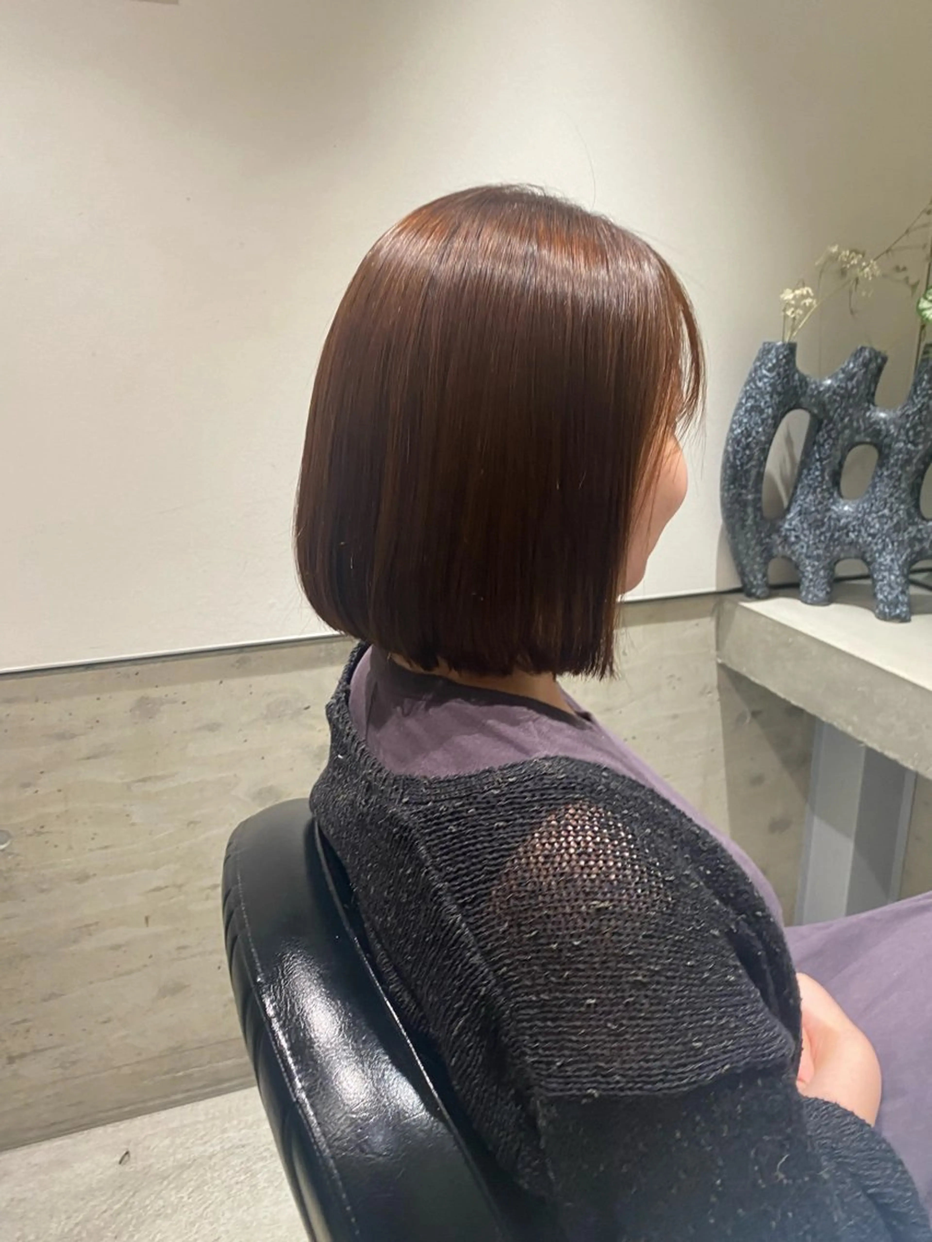 ミディアム 酸性ストレート カット🩵 りこのヘアスタイル