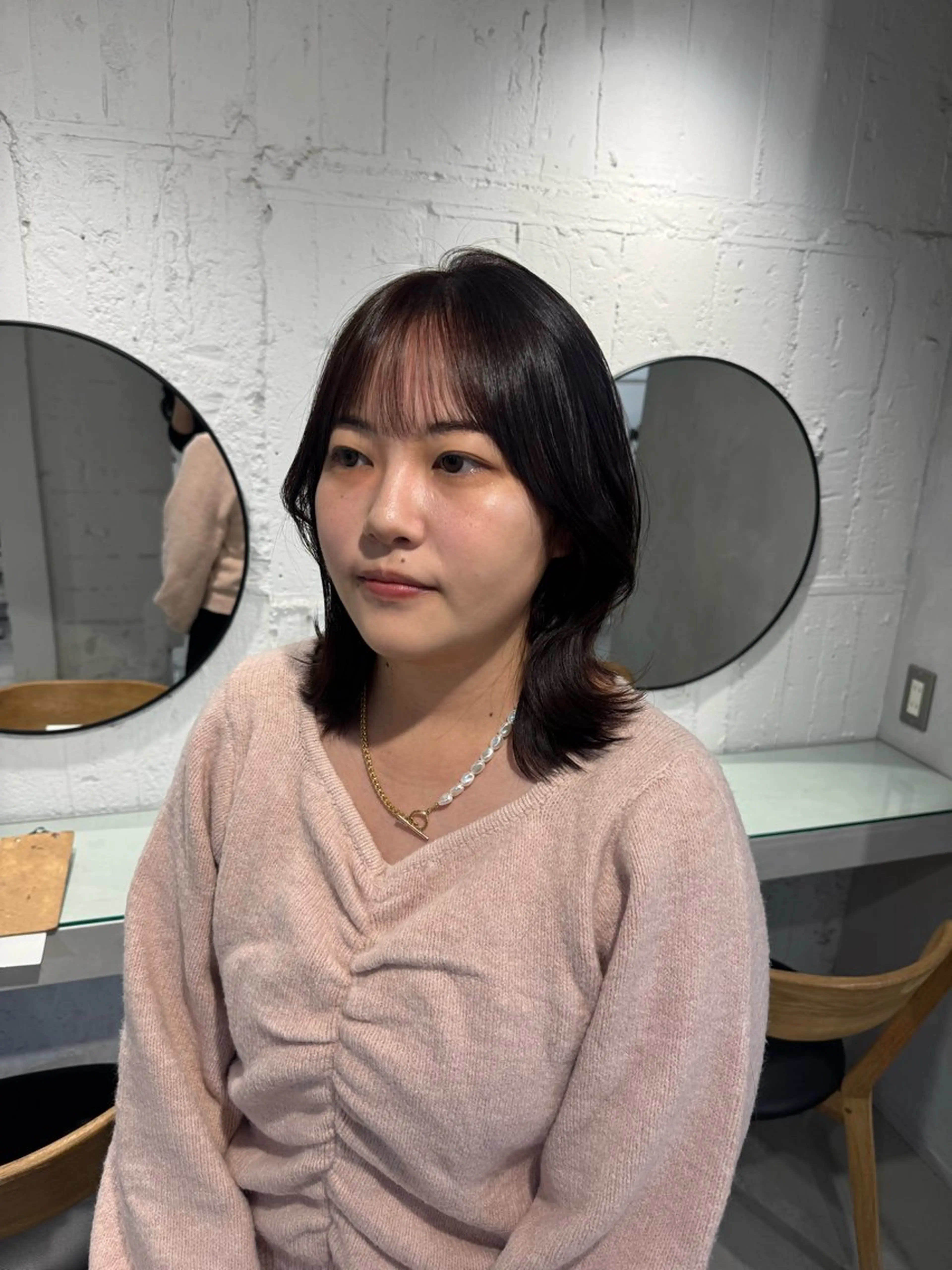 セミロング カット ヘアカラー トリートメント 顔周りcut・ご相談 =新宿しずく🇰🇷のヘアスタイル