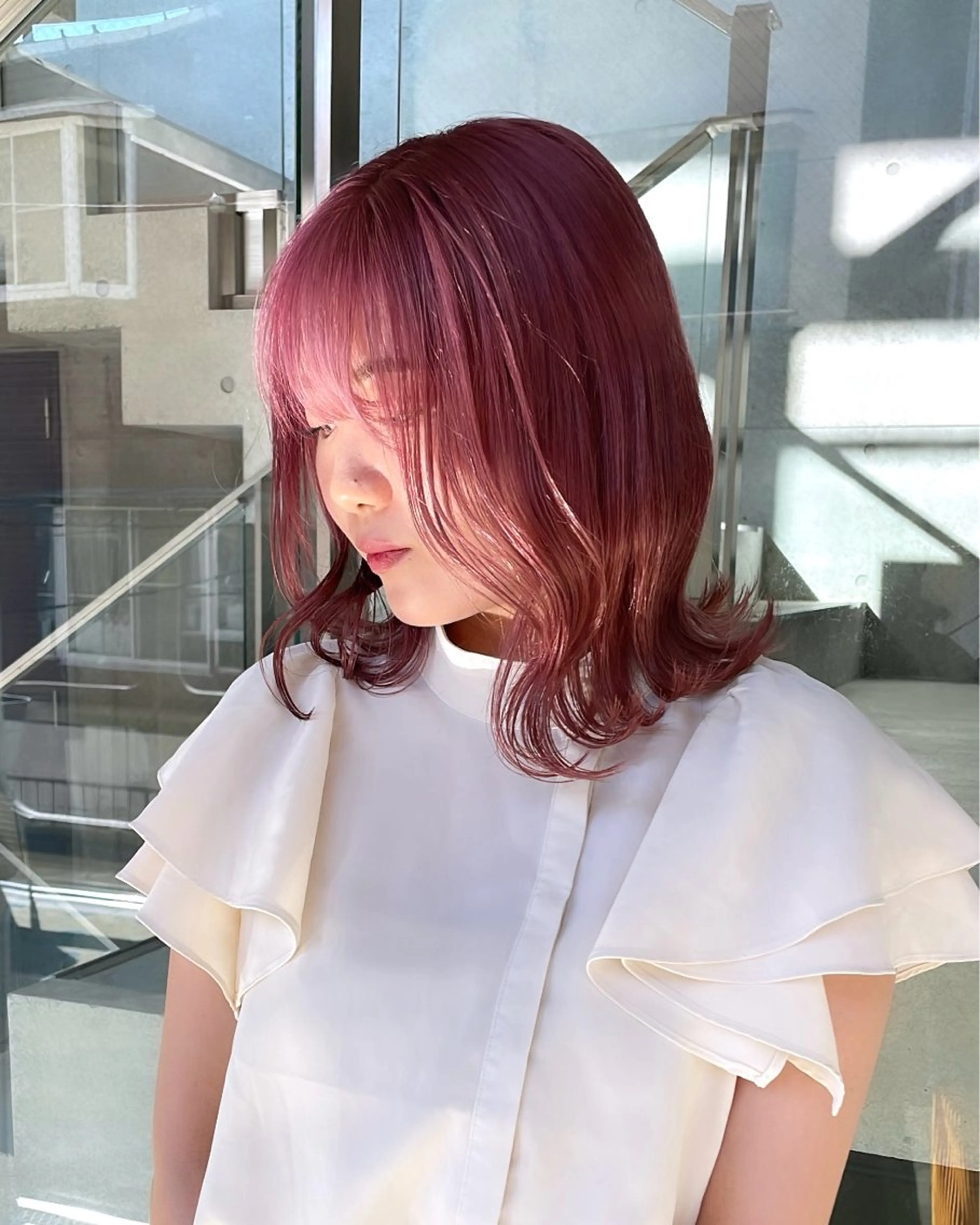 ミディアム カラー ヘアカラー トリートメント 色落ち綺麗透明感カラ /ボブ/ナカツヒカルのヘアスタイル
