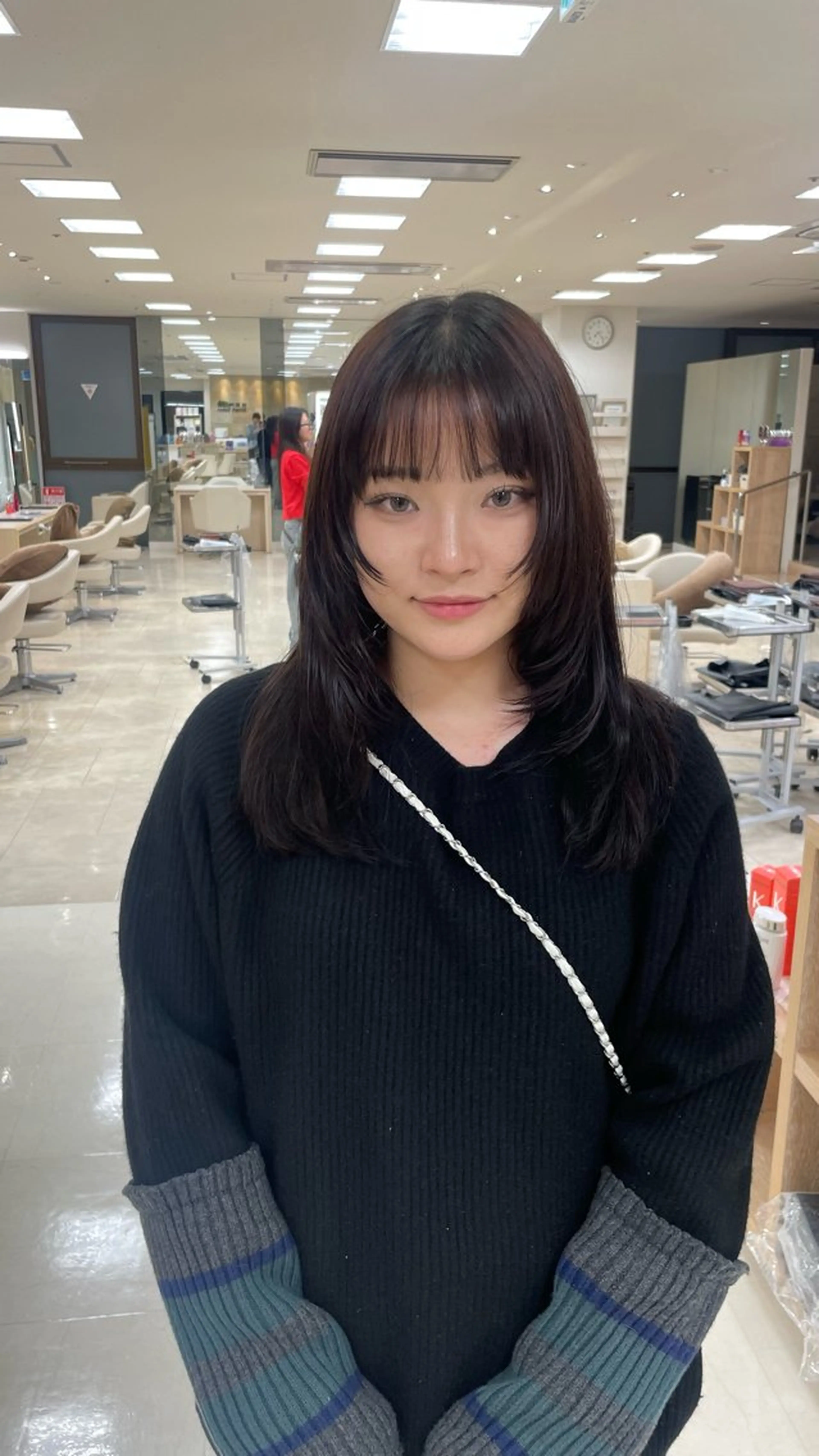 ロング カラー シャドウパーマ／骨格 矯正カット　トモキのヘアスタイル