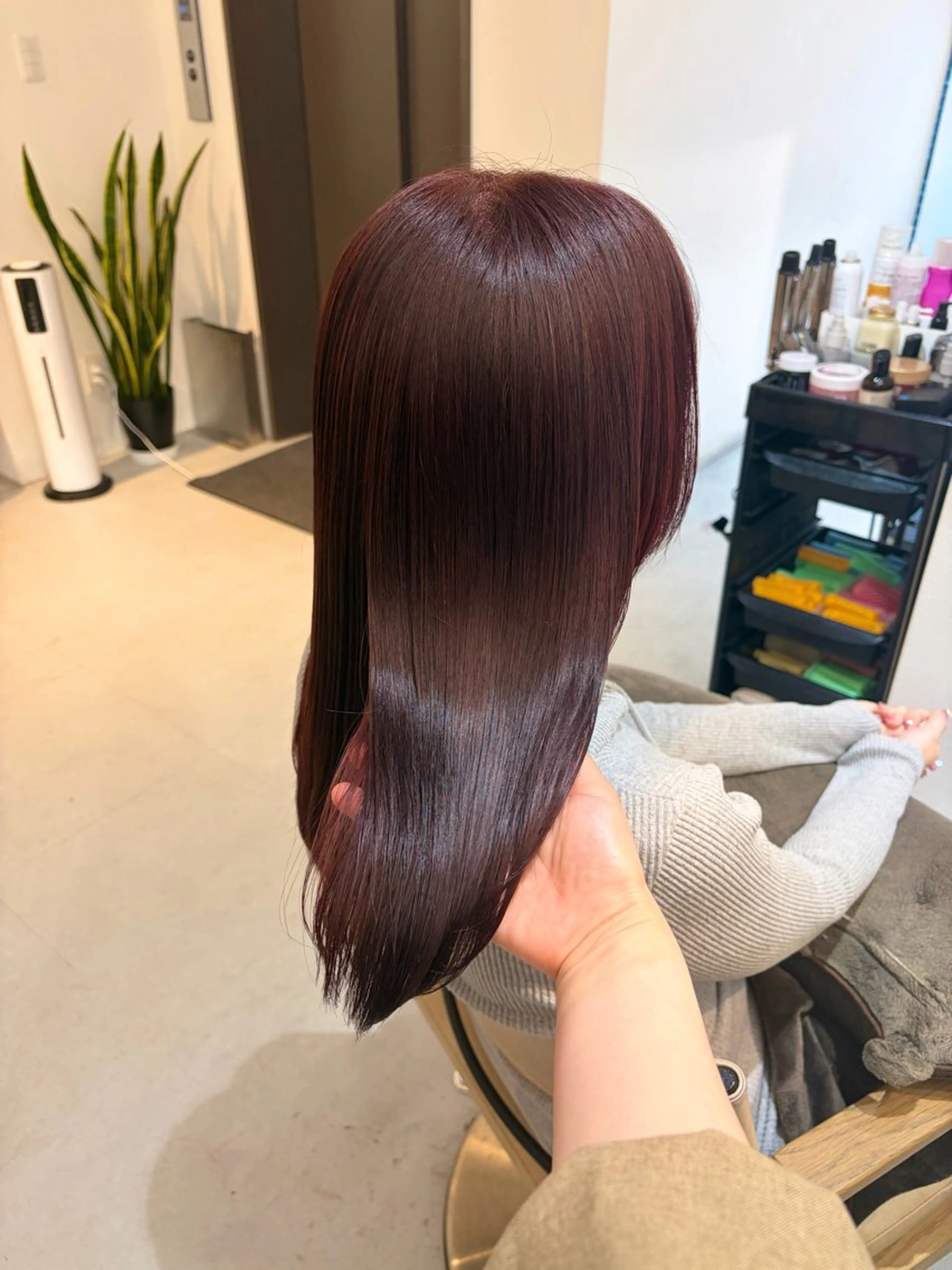 ミディアム ヘアカラー トリートメント ✨色持ちの良い艶 カラー✨蟹江真世のヘアスタイル
