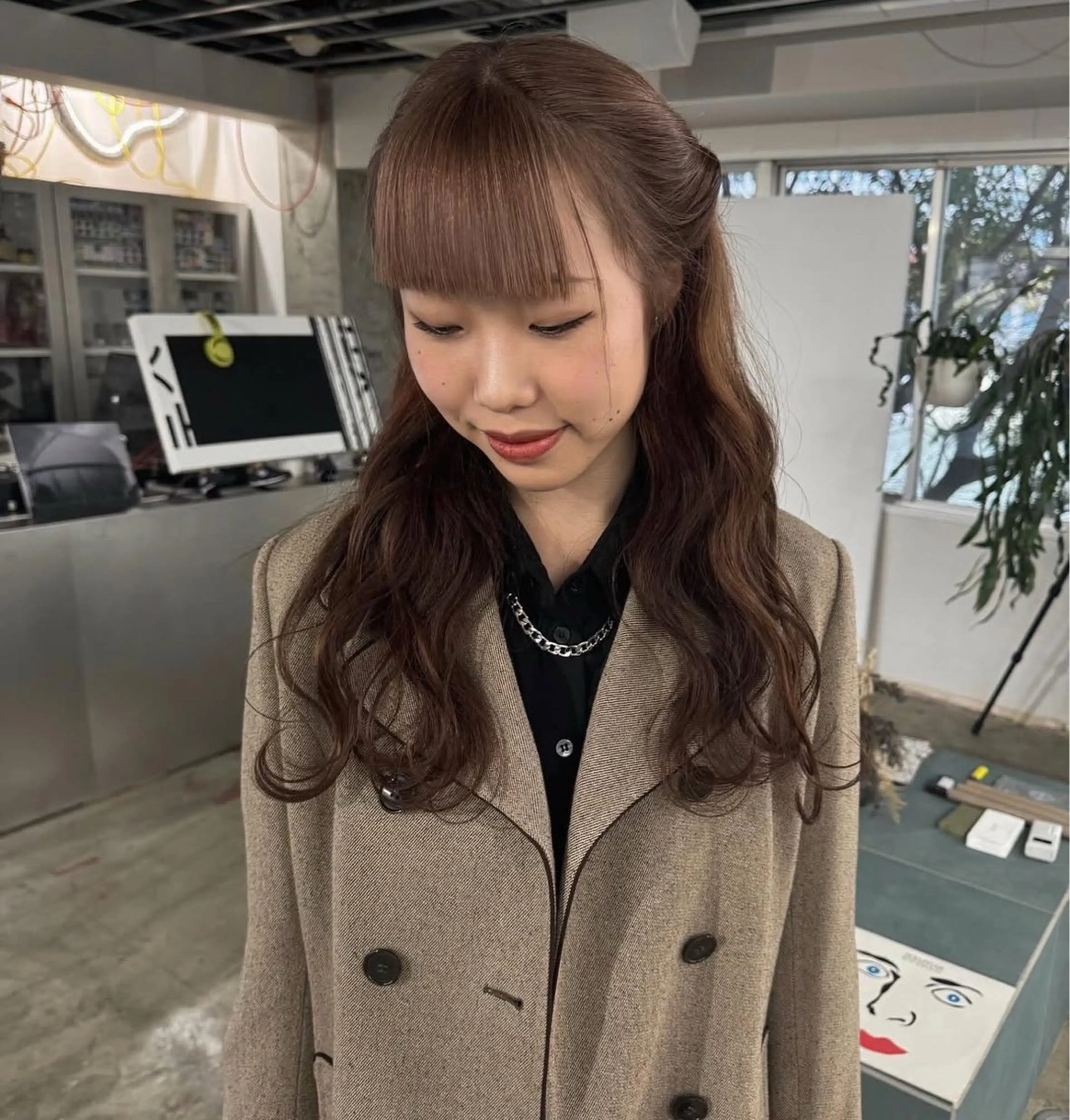 ミディアム カラー パーマ ヘアアレンジ メンズ 心斎橋美容室 Junのヘアスタイル
