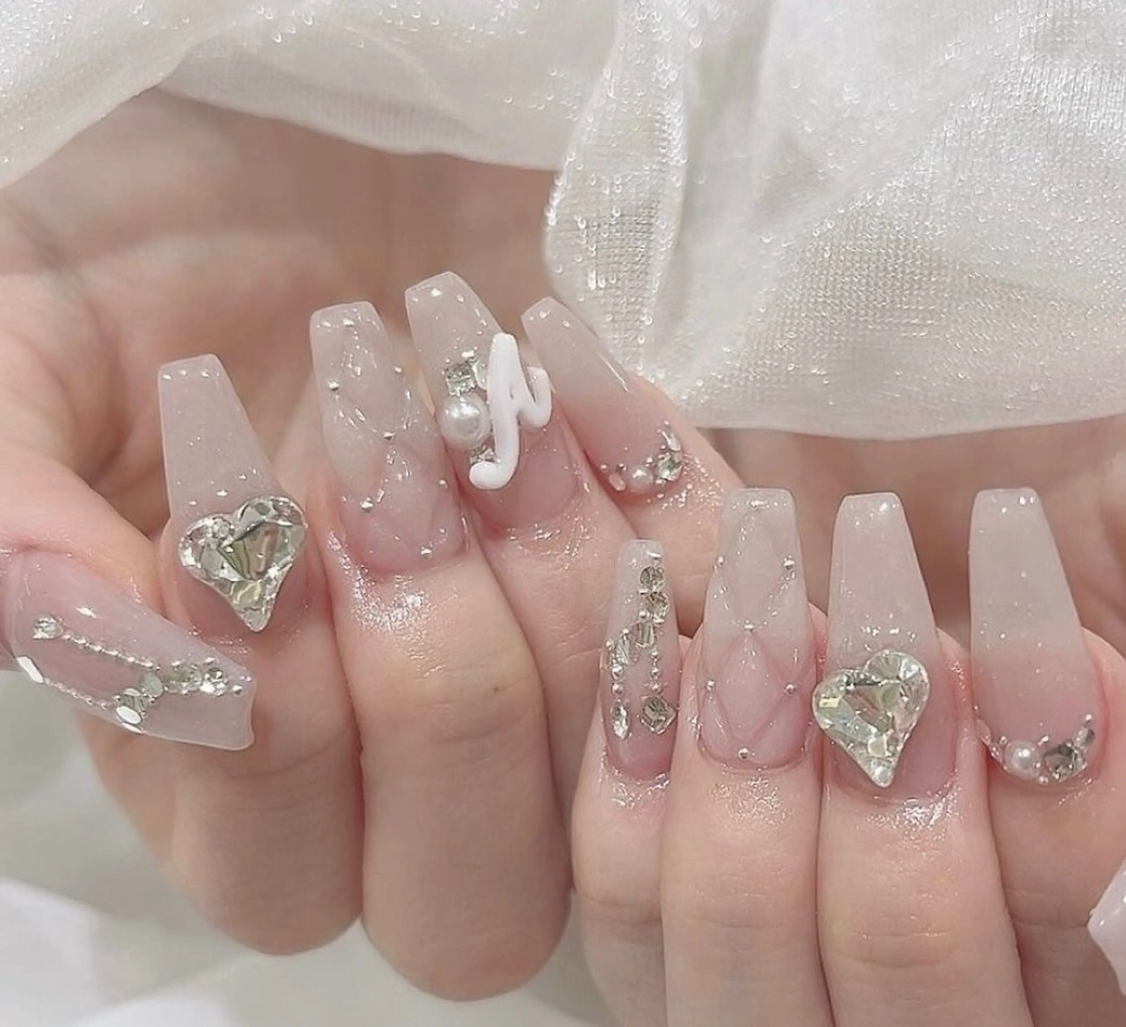 ネイル キラキラネイル 韓国ネイル 水色 マグネットネイル ニュアンスネイル RUBY Nail 日暮里店のネイルデザイン