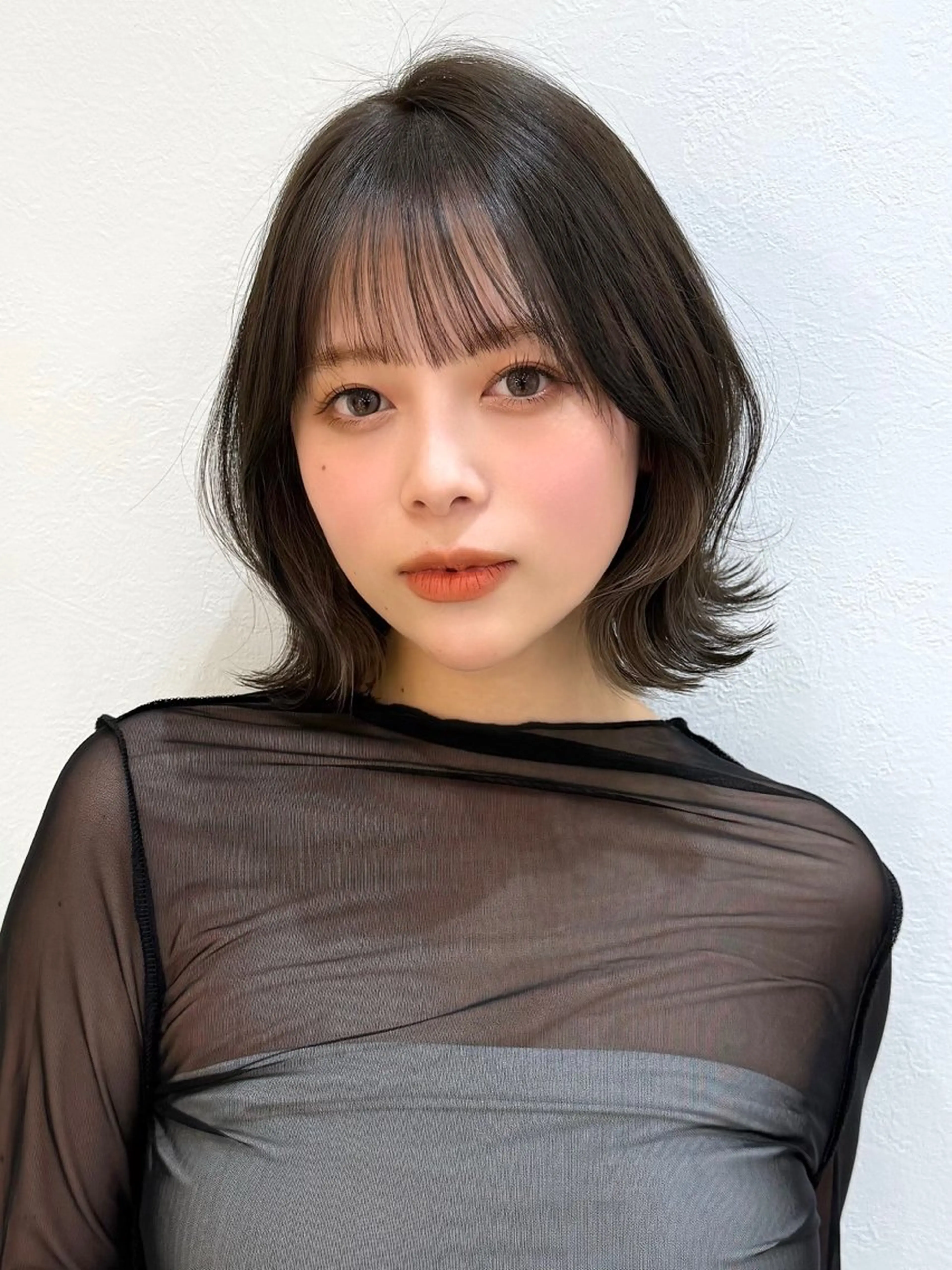 ミディアム カット ヘアカラー トリートメント 新宿/髪質改善/ボブ 韓国レイヤー大重聖斗のヘアスタイル