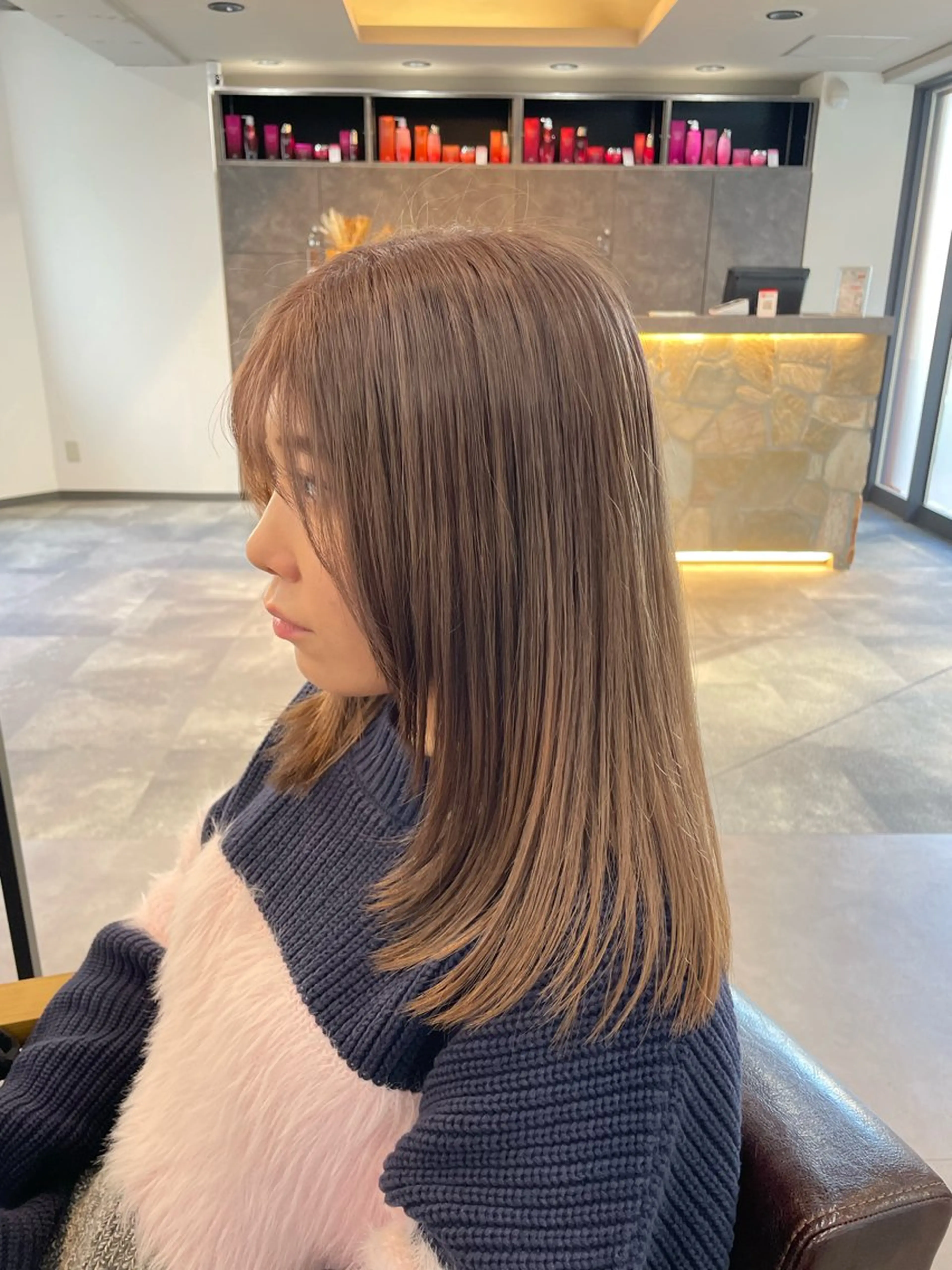 セミロング ヘアカラー 髪質改善カラー🫧 横浜/liberteのヘアスタイル