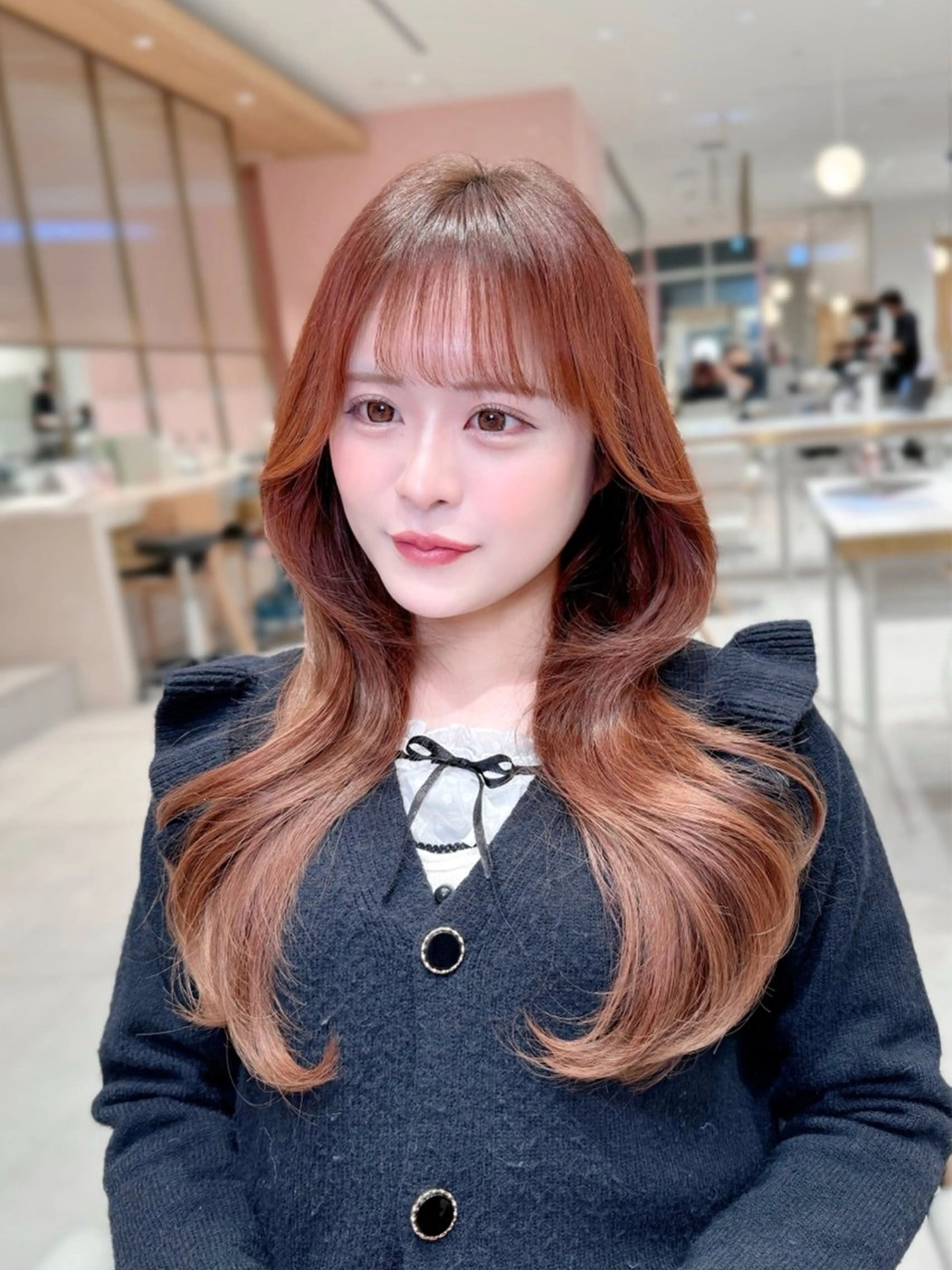 ロング カラー カット ヘアカラー トリートメント ヘッドスパ ヘアセット 韓国ヘア/レイヤー/ 顔まわり/りょーとのヘアスタイル