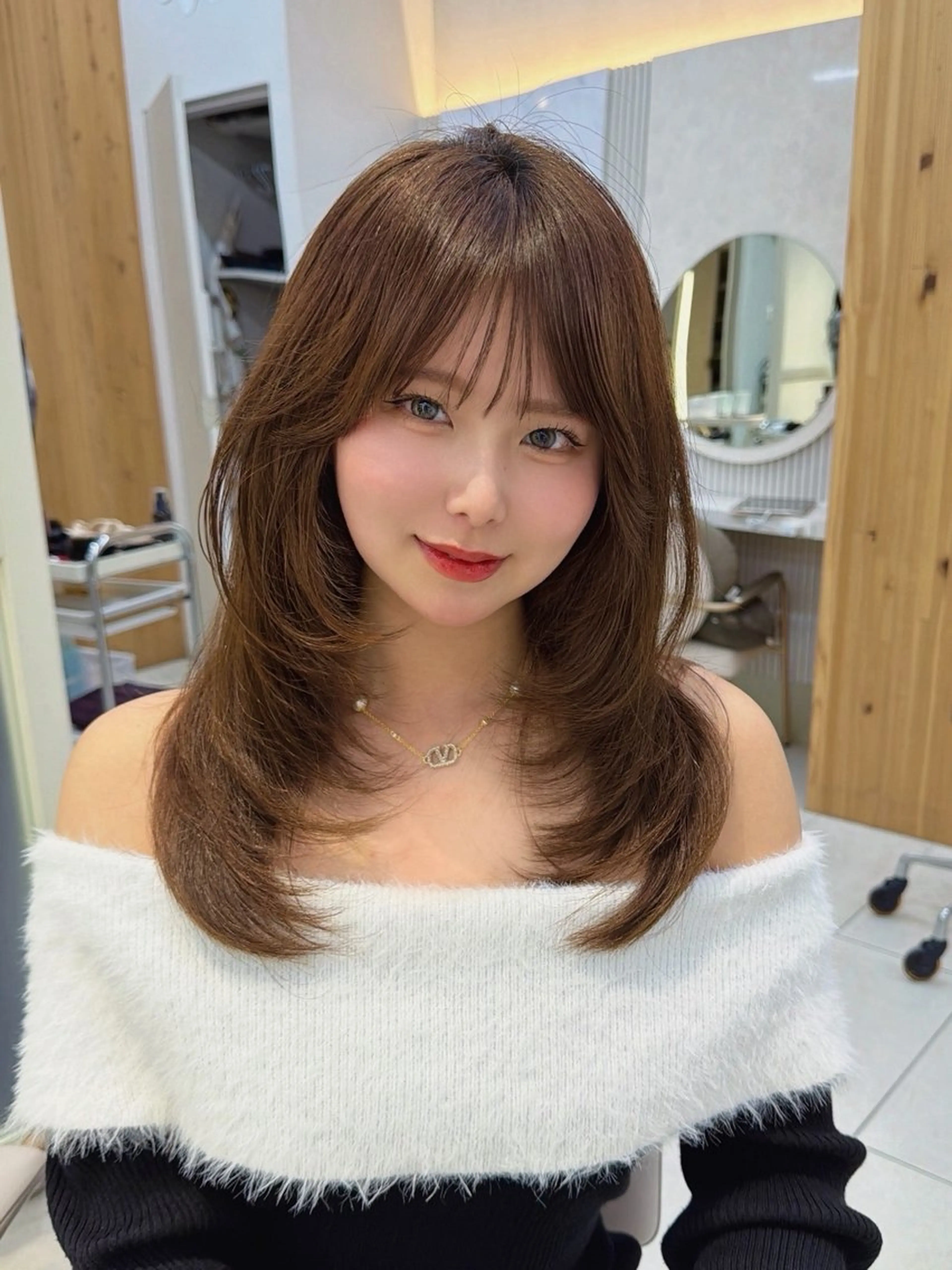 セミロング カット ヘアカラー トリートメント レイヤー/顔周り /韓国ヘア/TAKUのヘアスタイル