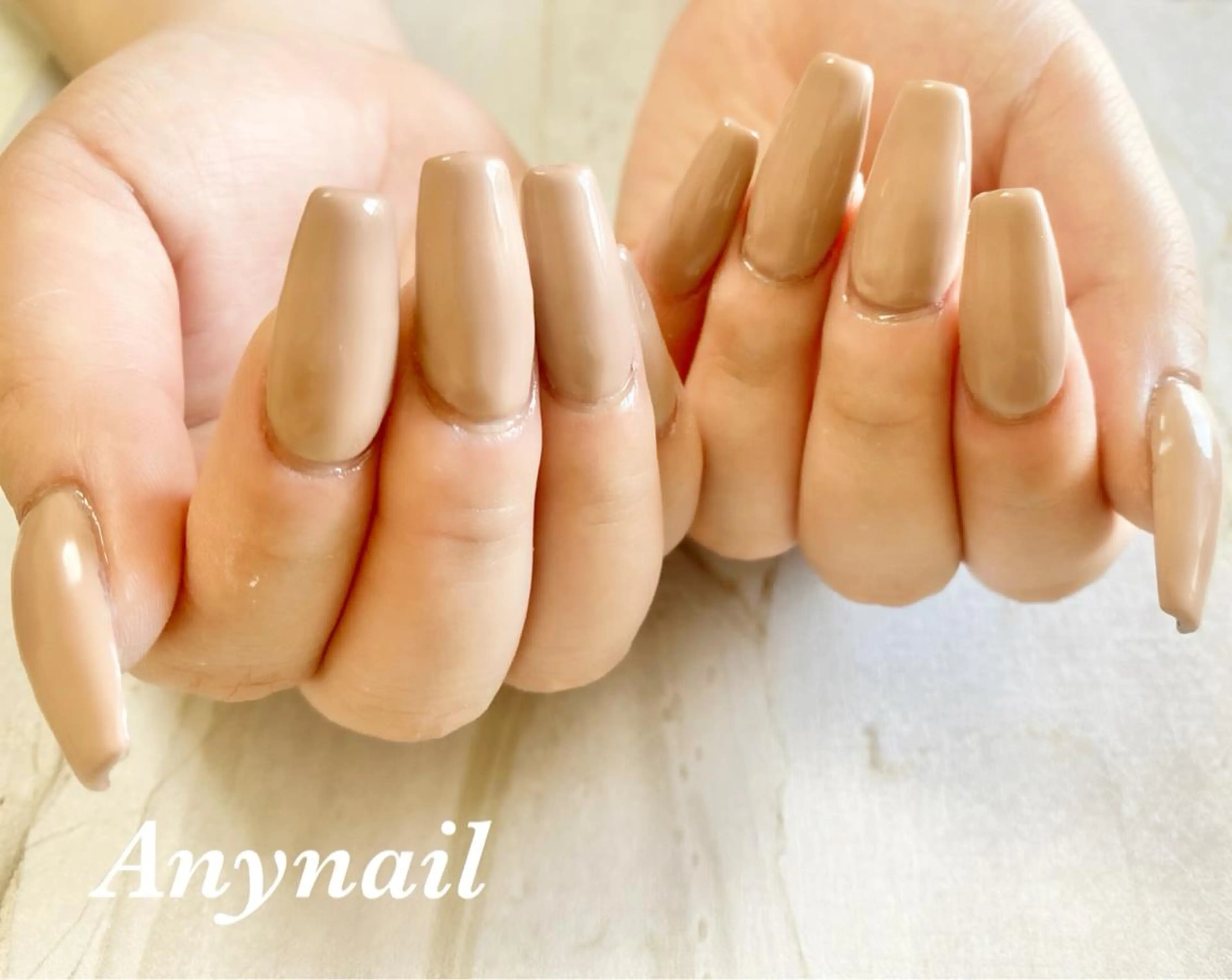 ネイル ブルー オフィスネイル ワンカラーネイル ピンク ピンクベージュ ハンドネイル 岩澤 恵子のネイルデザイン