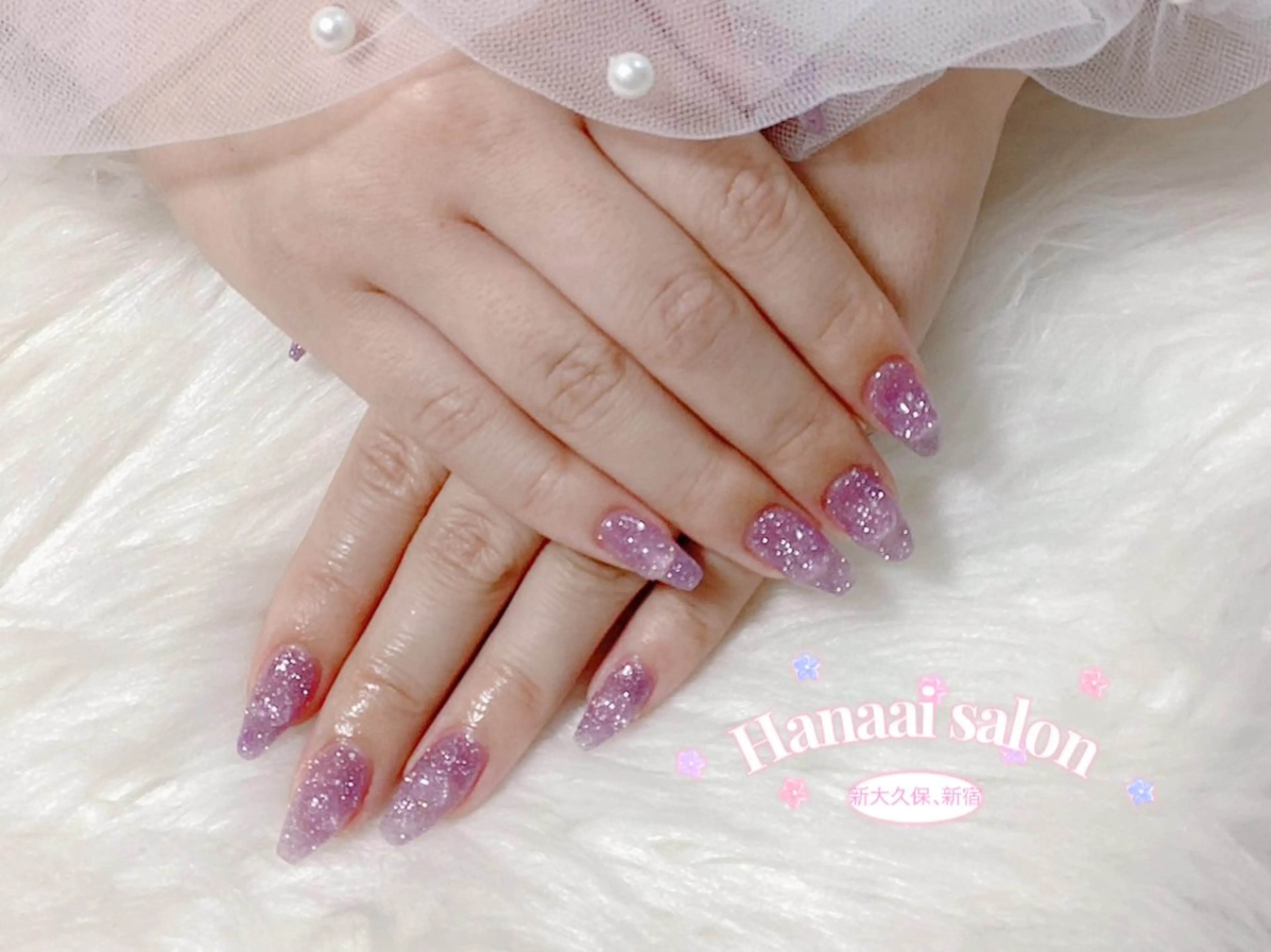 ミディアム ハンドネイル Hanaai salon あまねのネイルデザイン