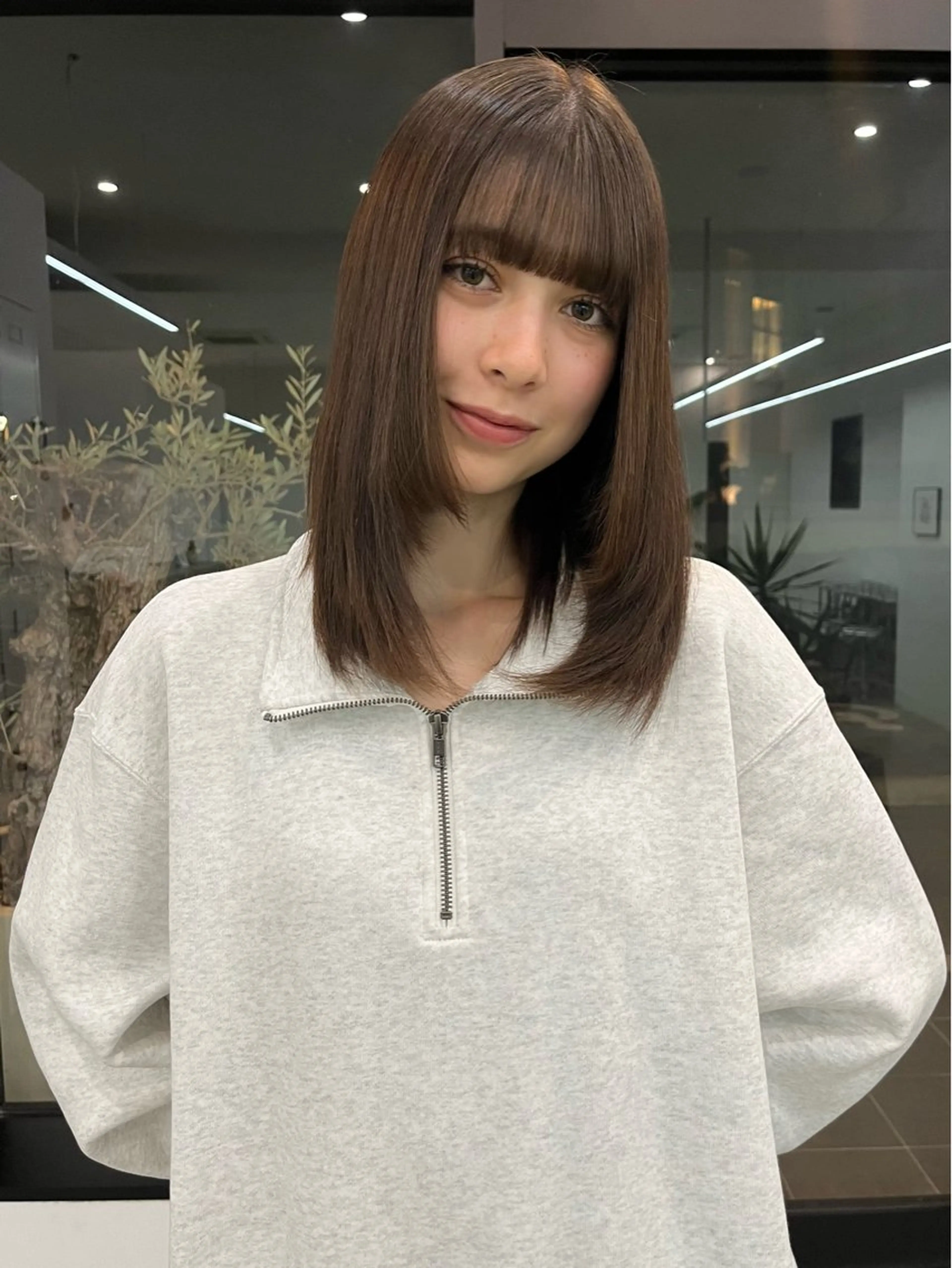 ミディアム 縮毛矯正 XIA AIMIのヘアスタイル