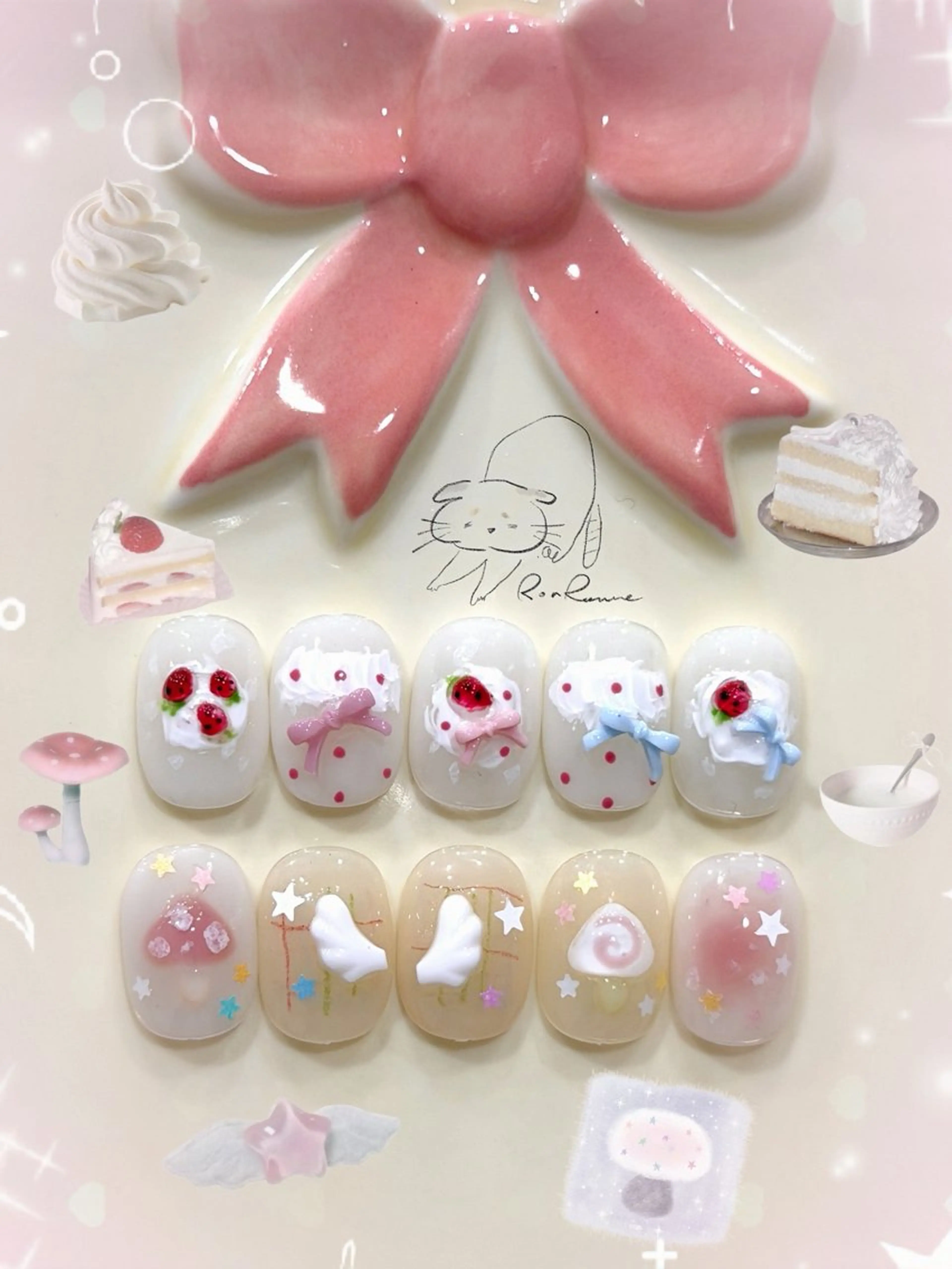 ネイル オーロラネイル 長さ出し フレンチネイル ジェルネイル ミラーネイル ハンドネイル ronronne .のネイルデザイン