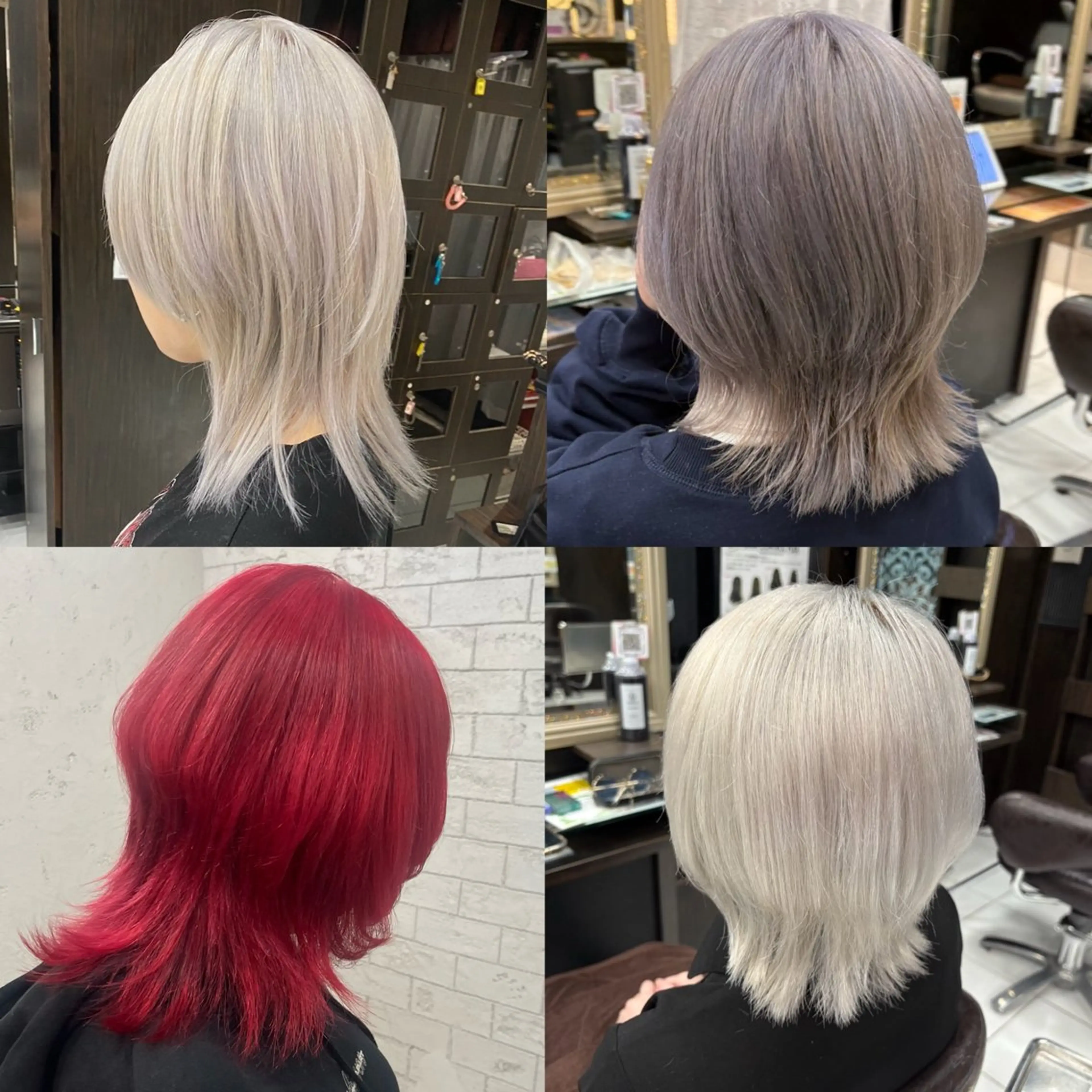 ミディアム ウルフカット 🫧ハイトーン/ ペールカラー🕊♡雛のヘアスタイル