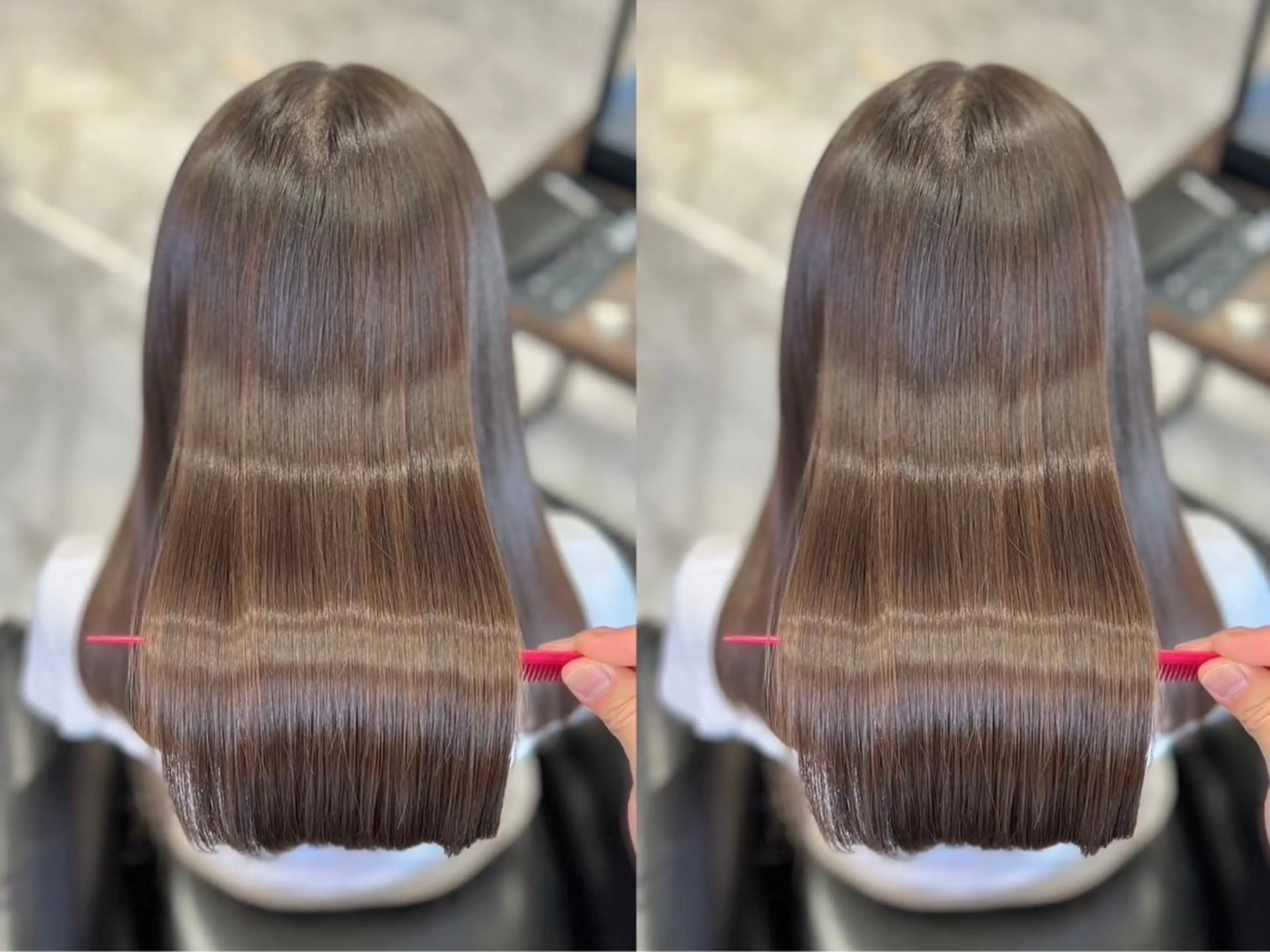 ロング レイヤーカット/ 髪質改善/透カラーのヘアスタイル