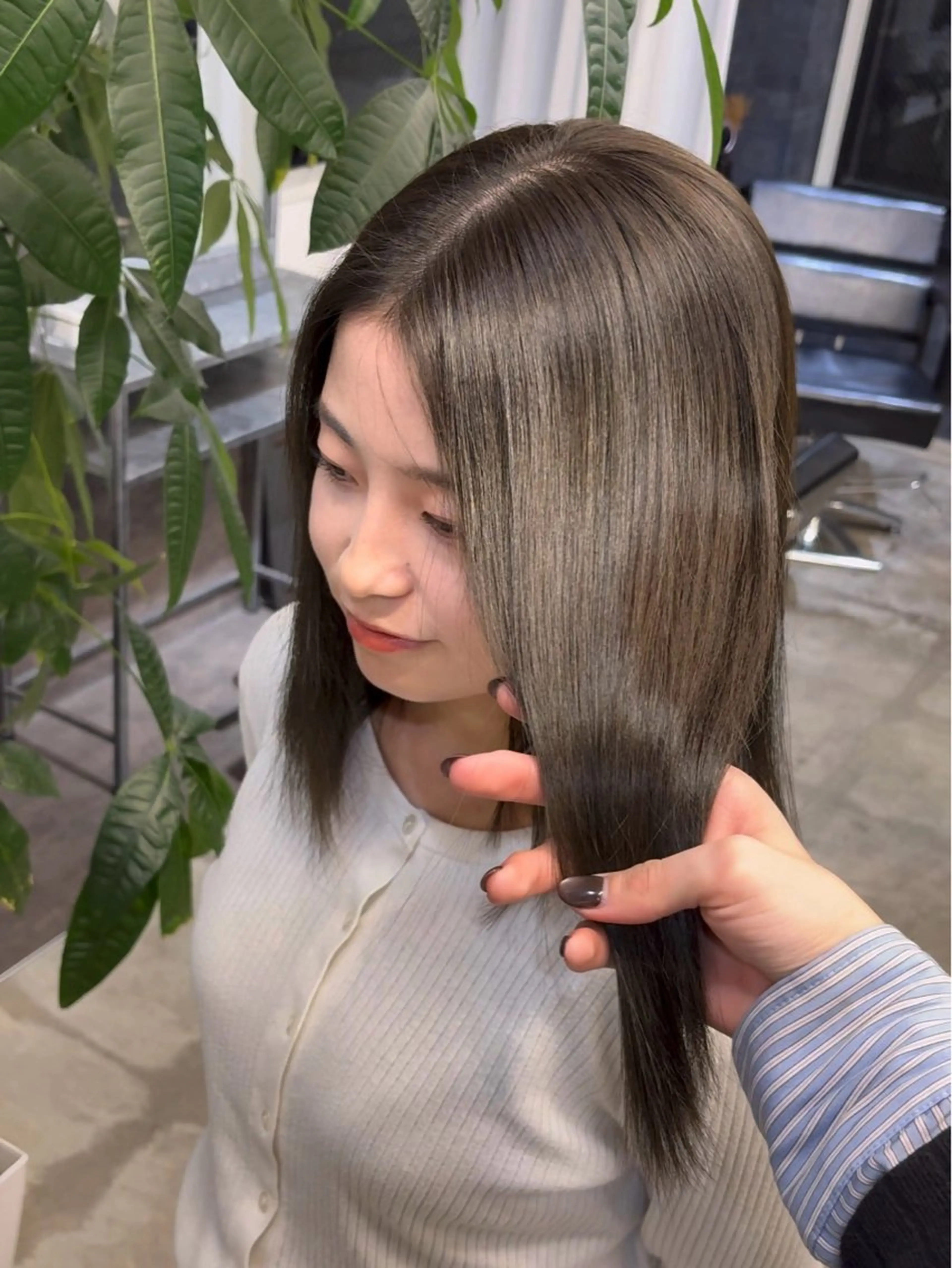 カラー ブリーチ 透明感カラー ブリーチなしカラー ヘアカラー 🩵福岡ブリーチなし レイヤー/紫音🩵のヘアスタイル