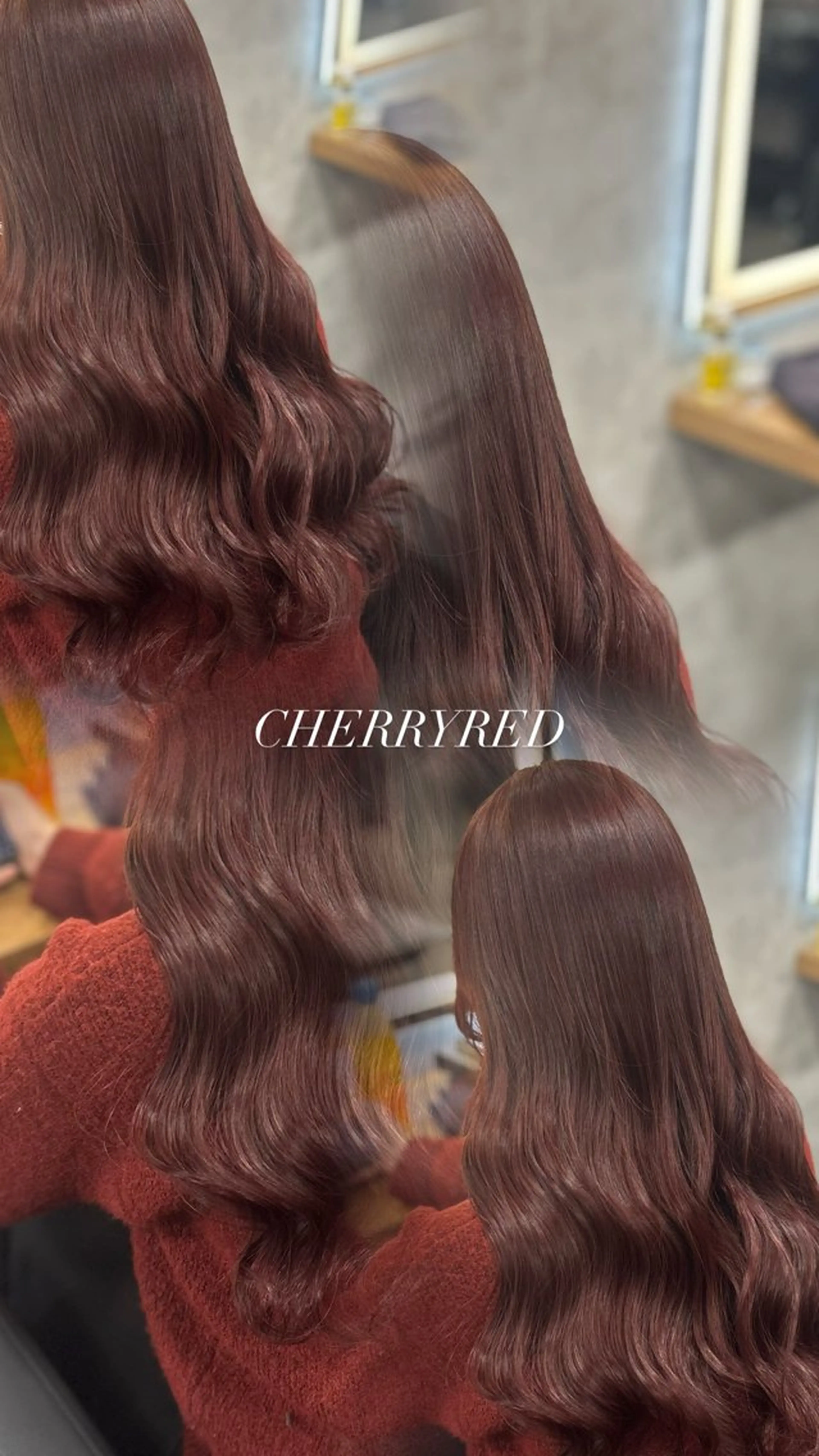 ❤️チェリーレッド・ワインレッド❤️可愛い«赤»にしたい方必見🌟ブリーチなしWカラー+オリジナルトリートメントの写真