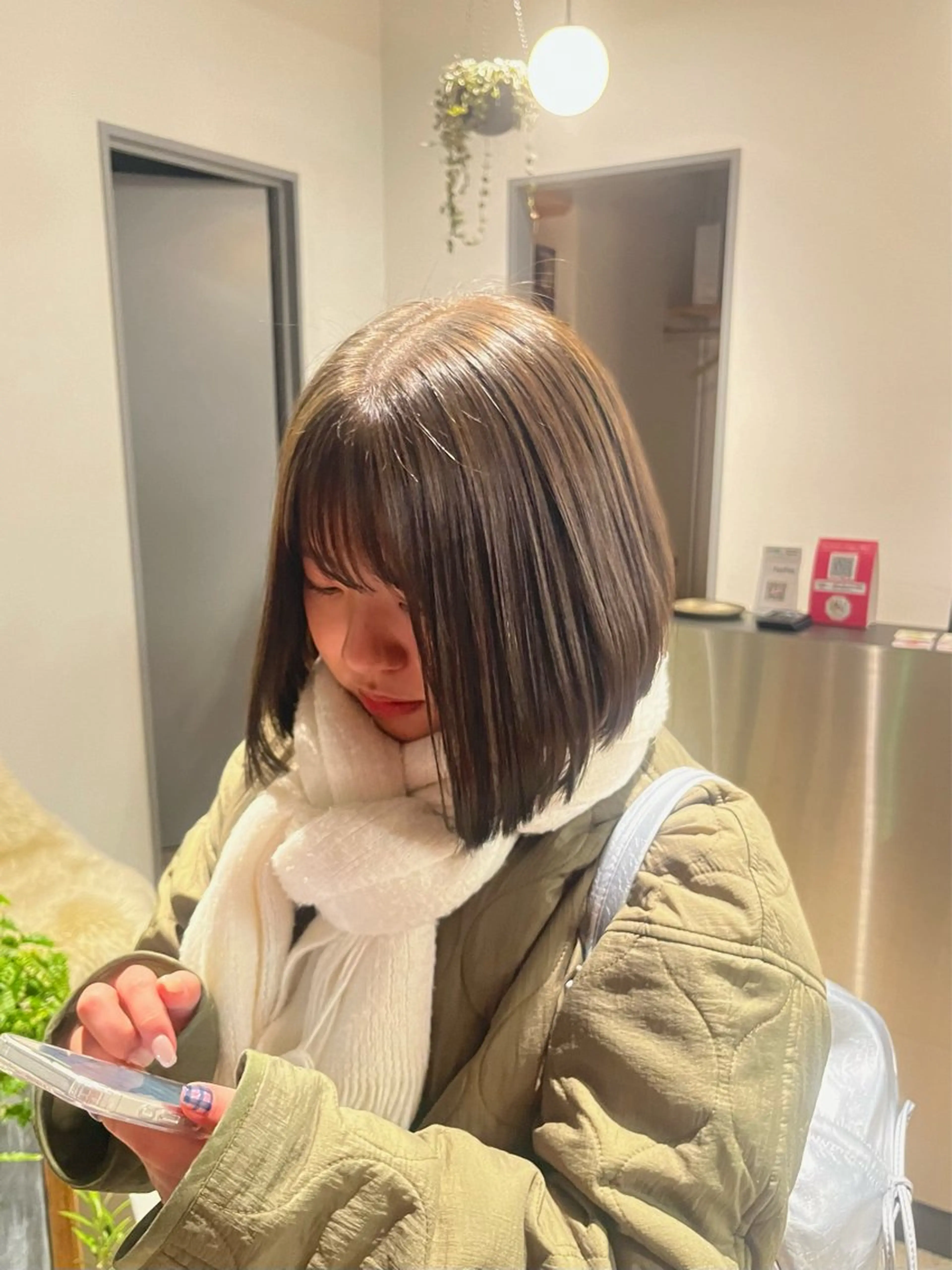 カラー ブラウンカラー オリーブブラウン BUSH所属・BUSH なかじませりなのヘアスタイル