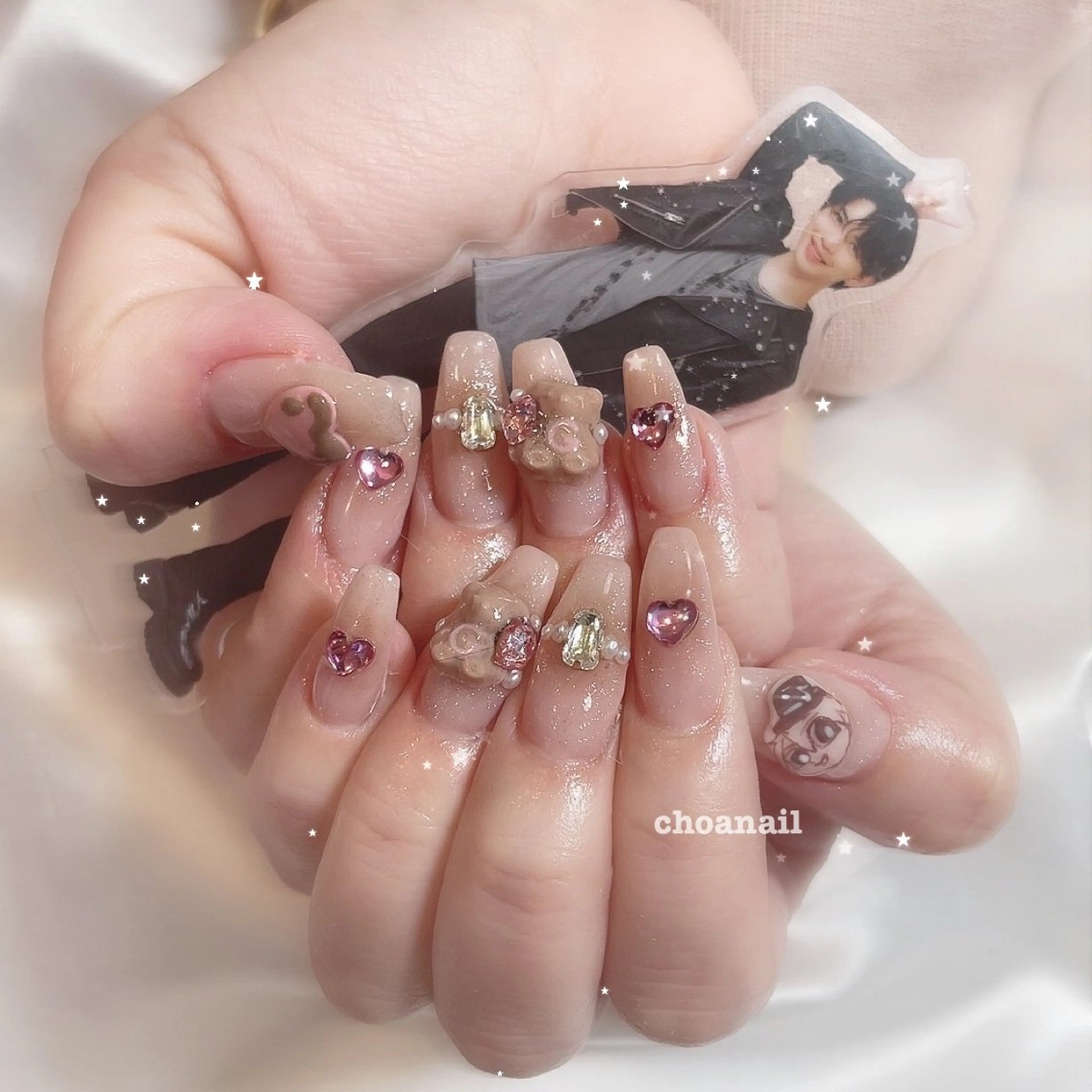 ネイル アートネイル 長さ出し ジェルネイル バレンタイン CHOA NAILのネイルデザイン