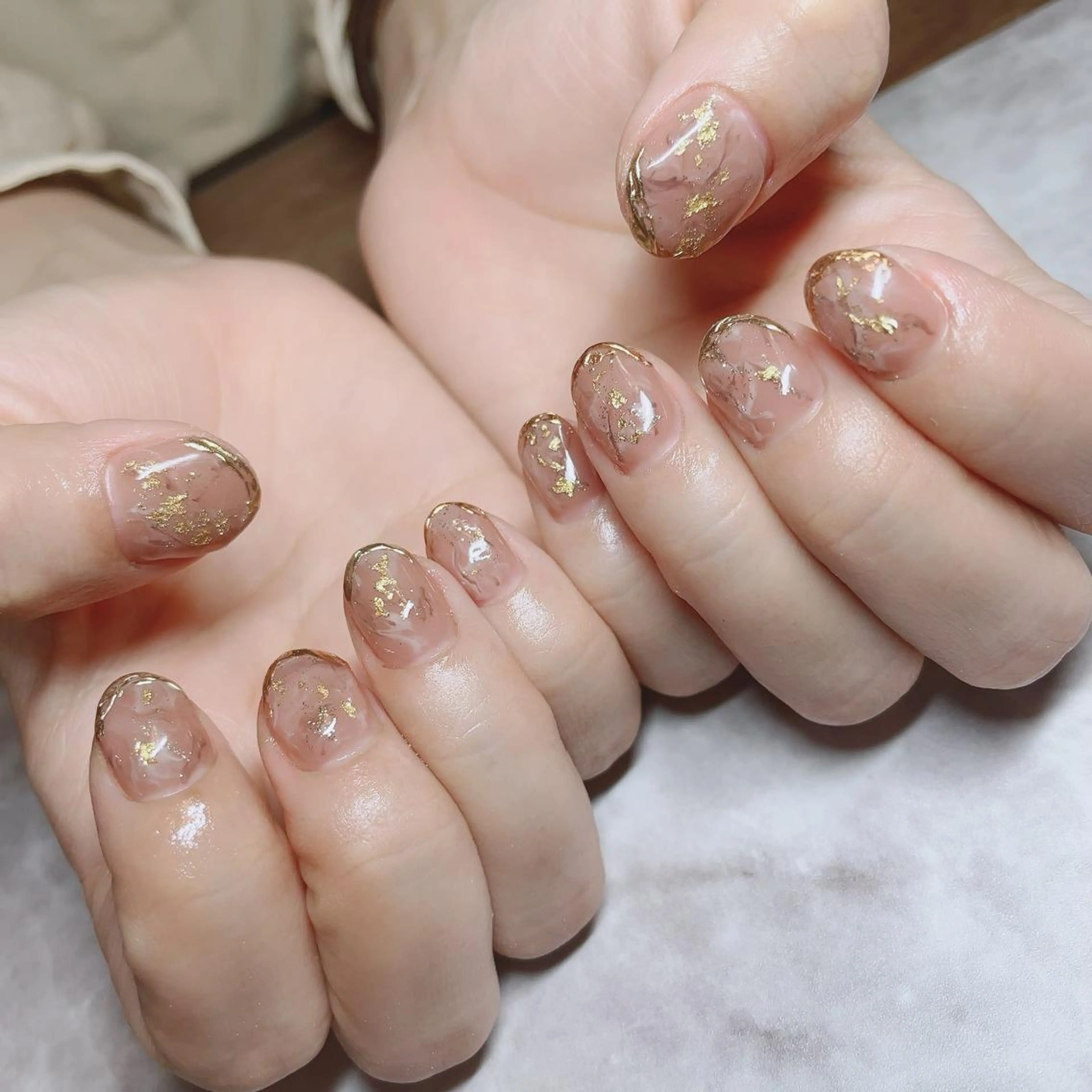 ネイル キラキラネイル 大理石ネイル(マーブル) ミラーネイル ブライダルネイル Nail salon Ariettyのネイルデザイン