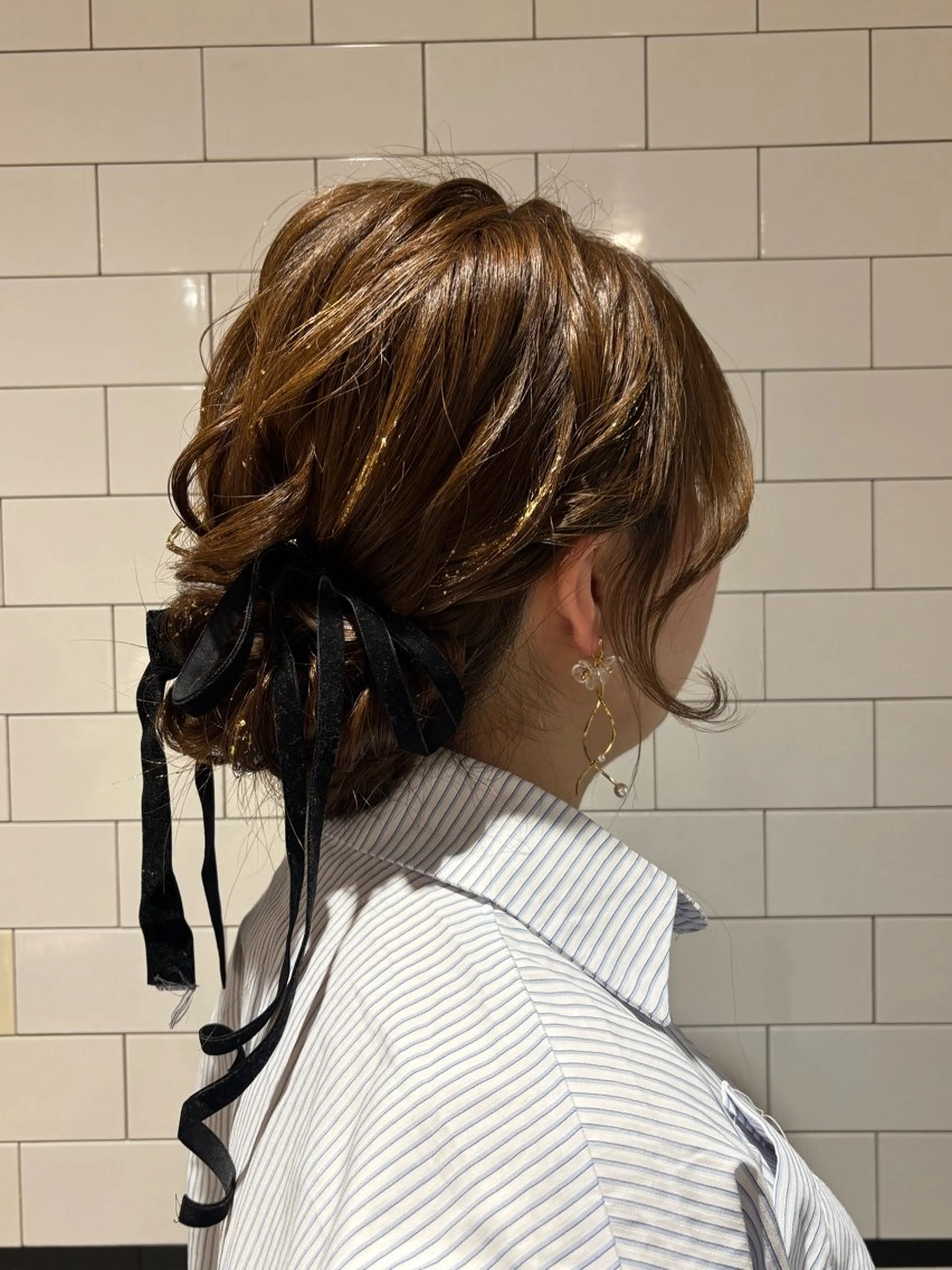 セミロング ヘアアレンジ 大垰 莉玖のヘアスタイル