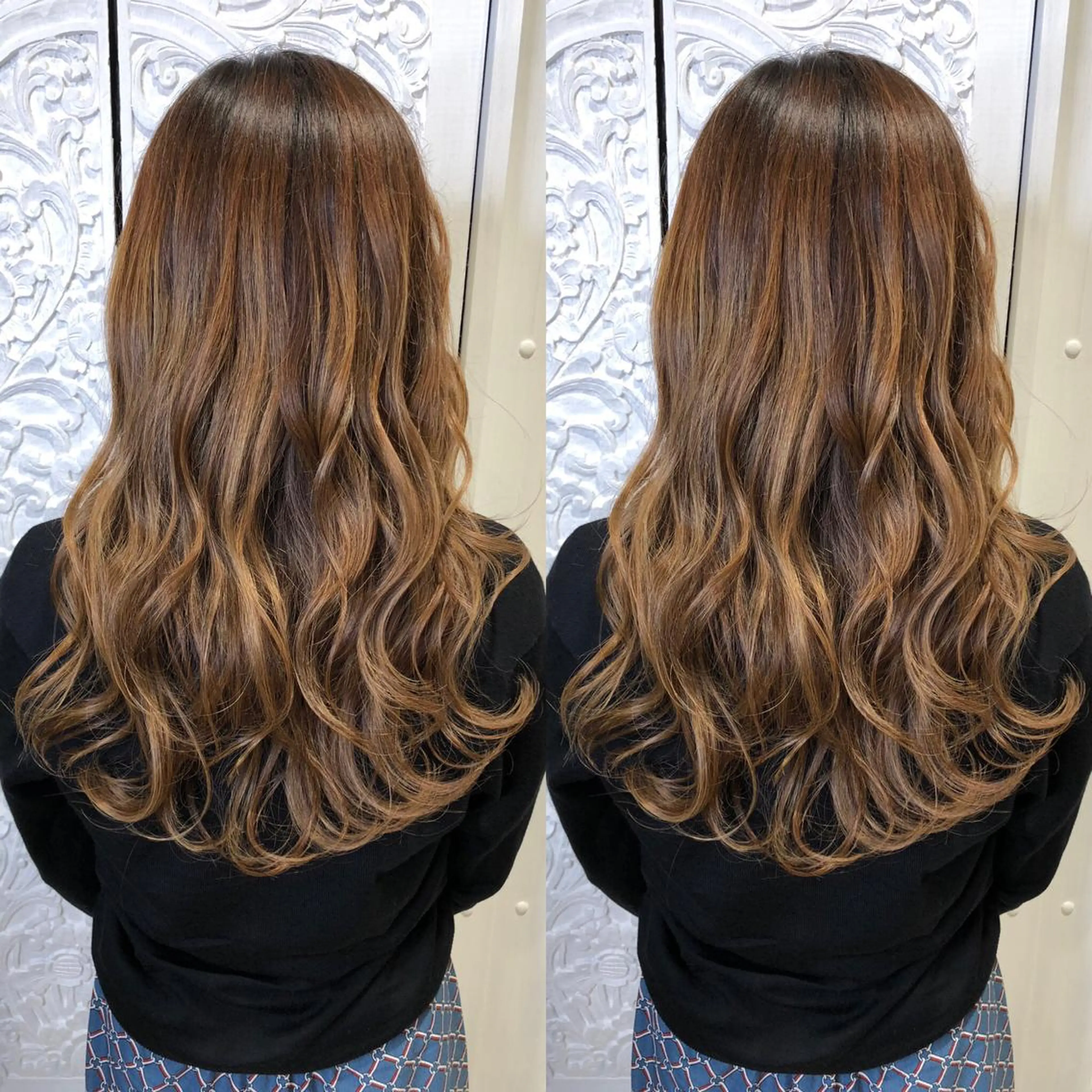 セミロング カット パーマ トリートメント Y Uのヘアスタイル