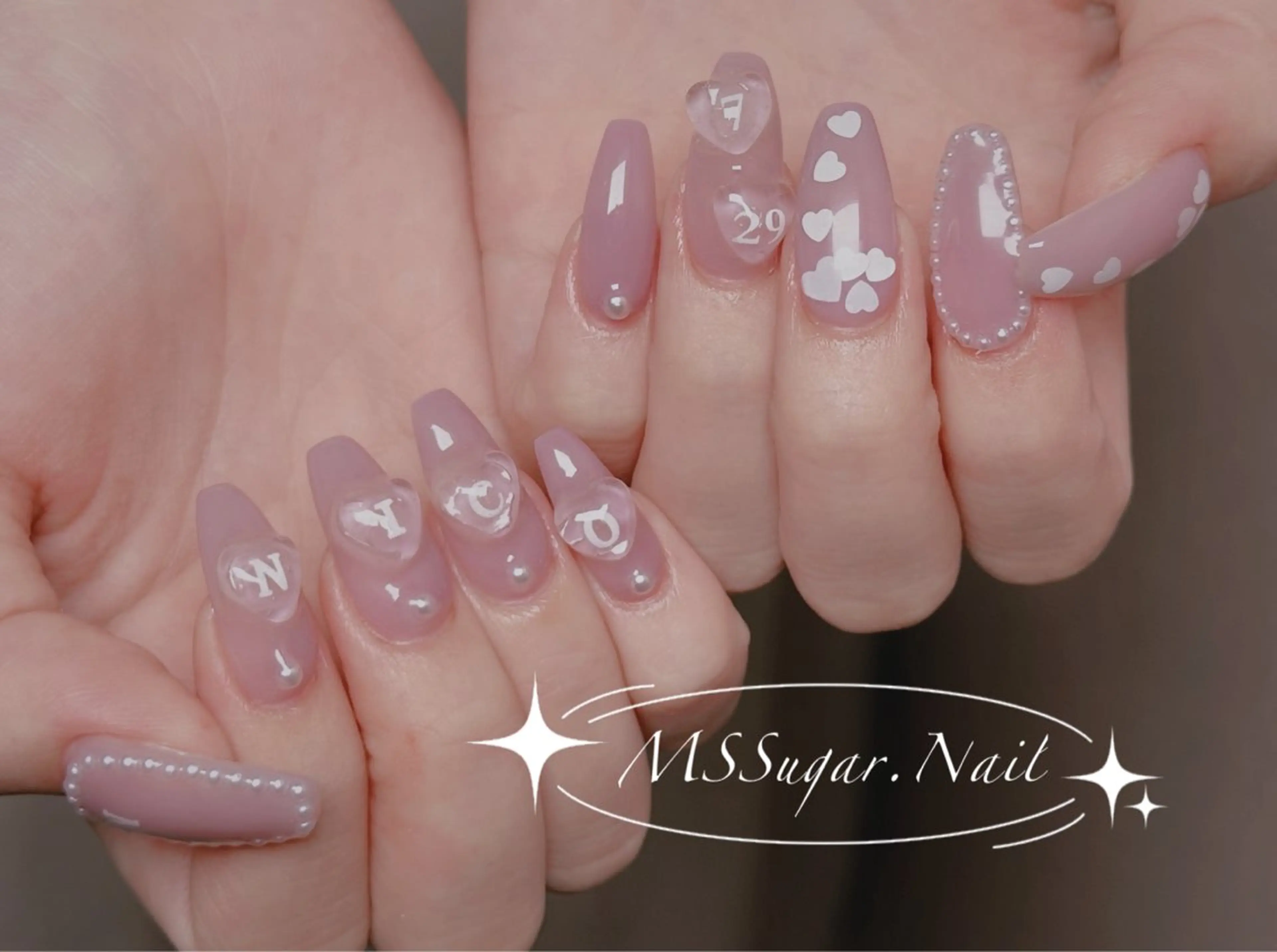 ネイル ロングネイル マグネットネイル スカルプネイル ネイルチップ ワンホンネイル MSSugar Nailのネイルデザイン