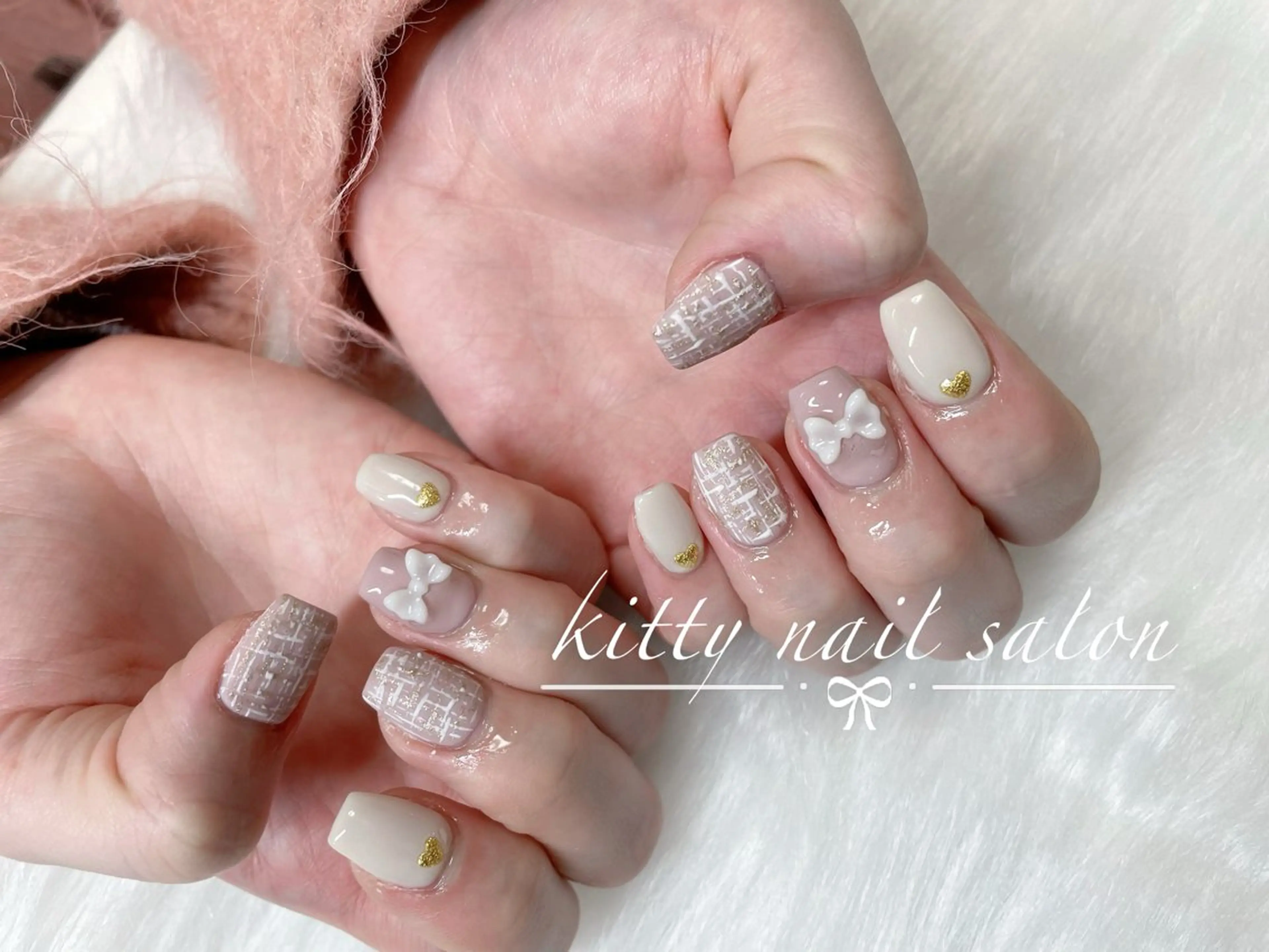ネイル フレンチネイル マグネットネイル マグネットフレンチ ミラーネイル シンプルネイル kitty nail salonのネイルデザイン