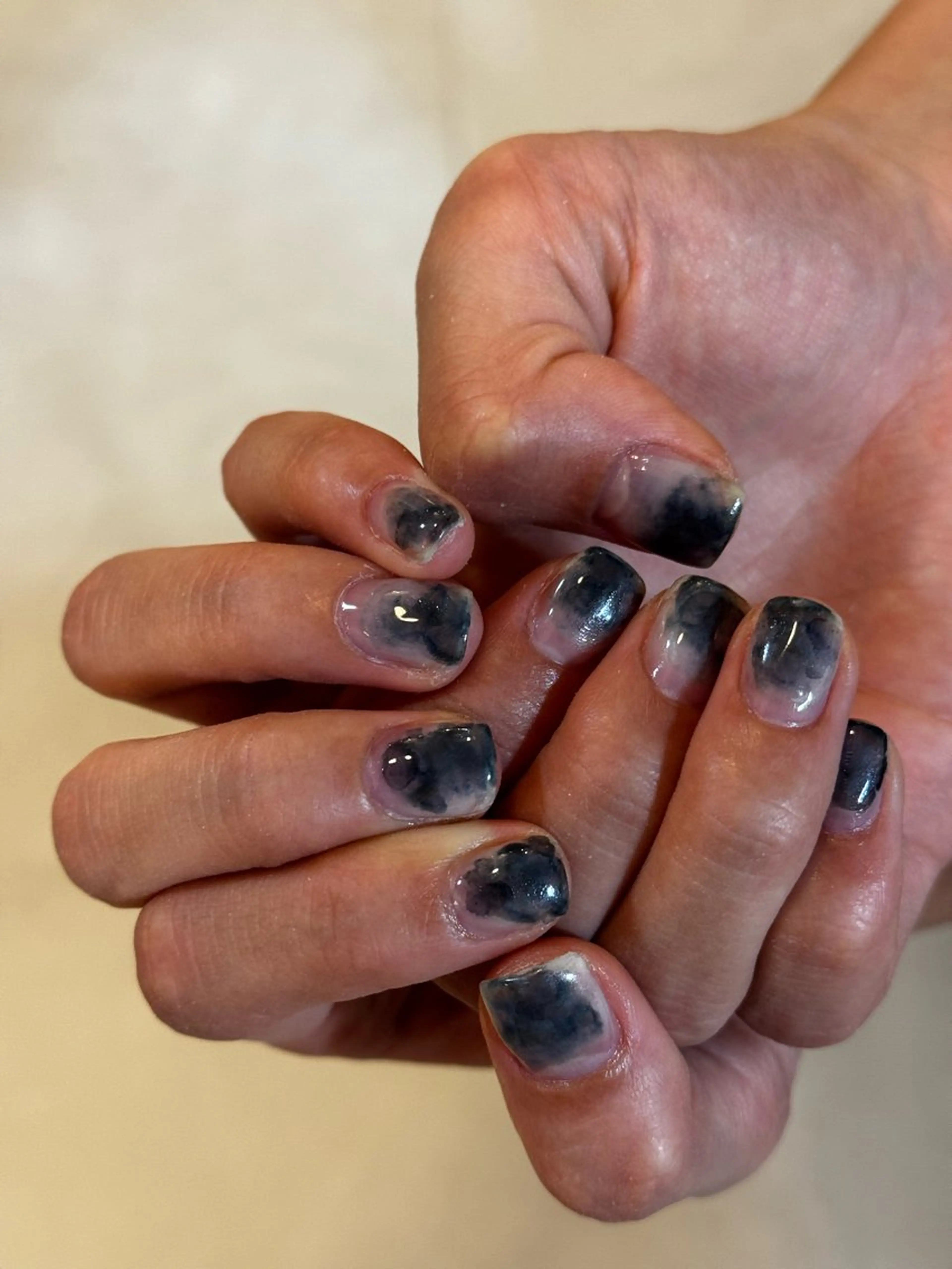 ネイル ネイビー ホワイト ハンドネイル soan 神楽坂店 mayuのネイルデザイン