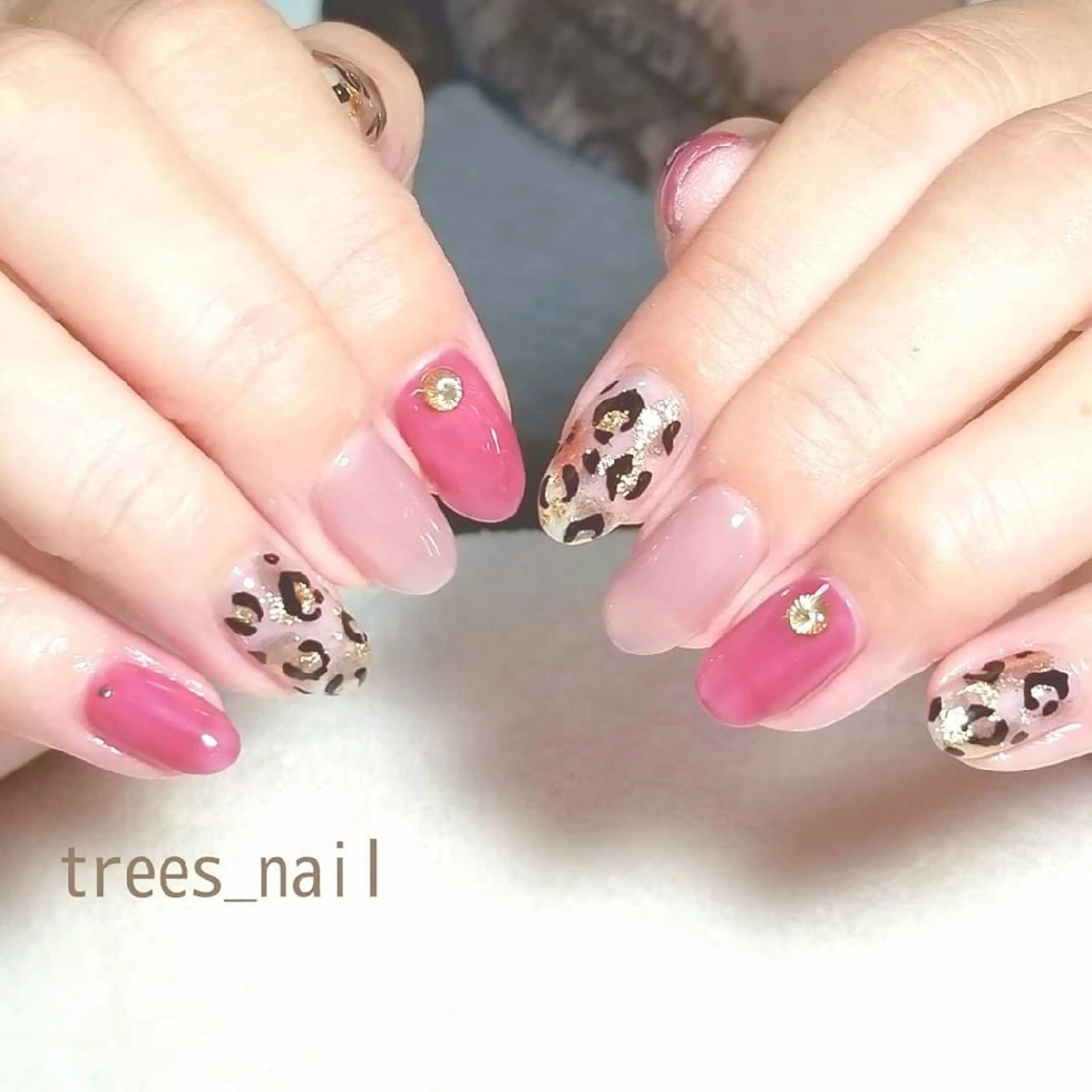 ネイル アニマル柄 クリアネイル ハンドネイル フットネイル trees_ nailのネイルデザイン