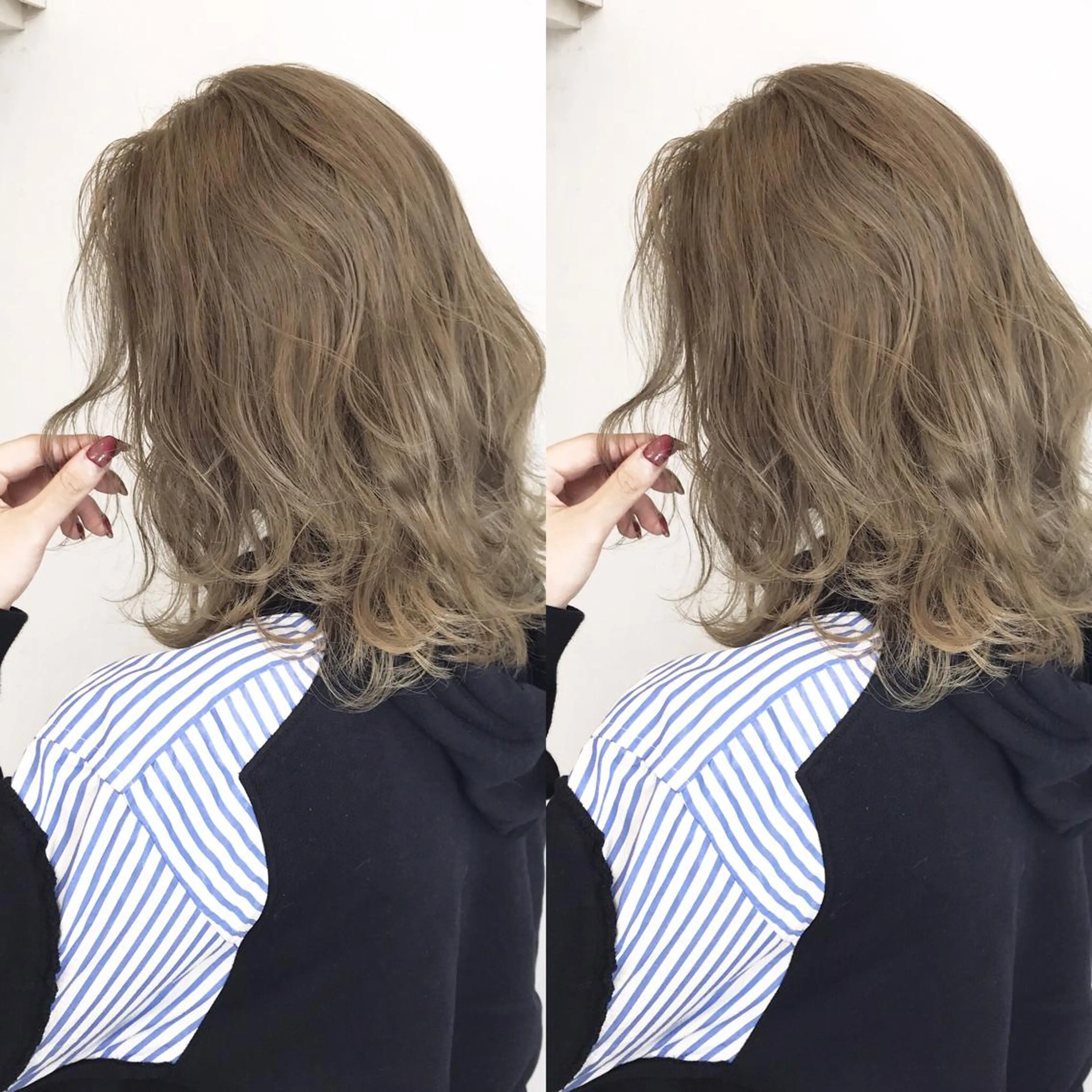 ミディアム カラー グレージュ ヘアカラー TATSUYA アートディレクターのヘアスタイル