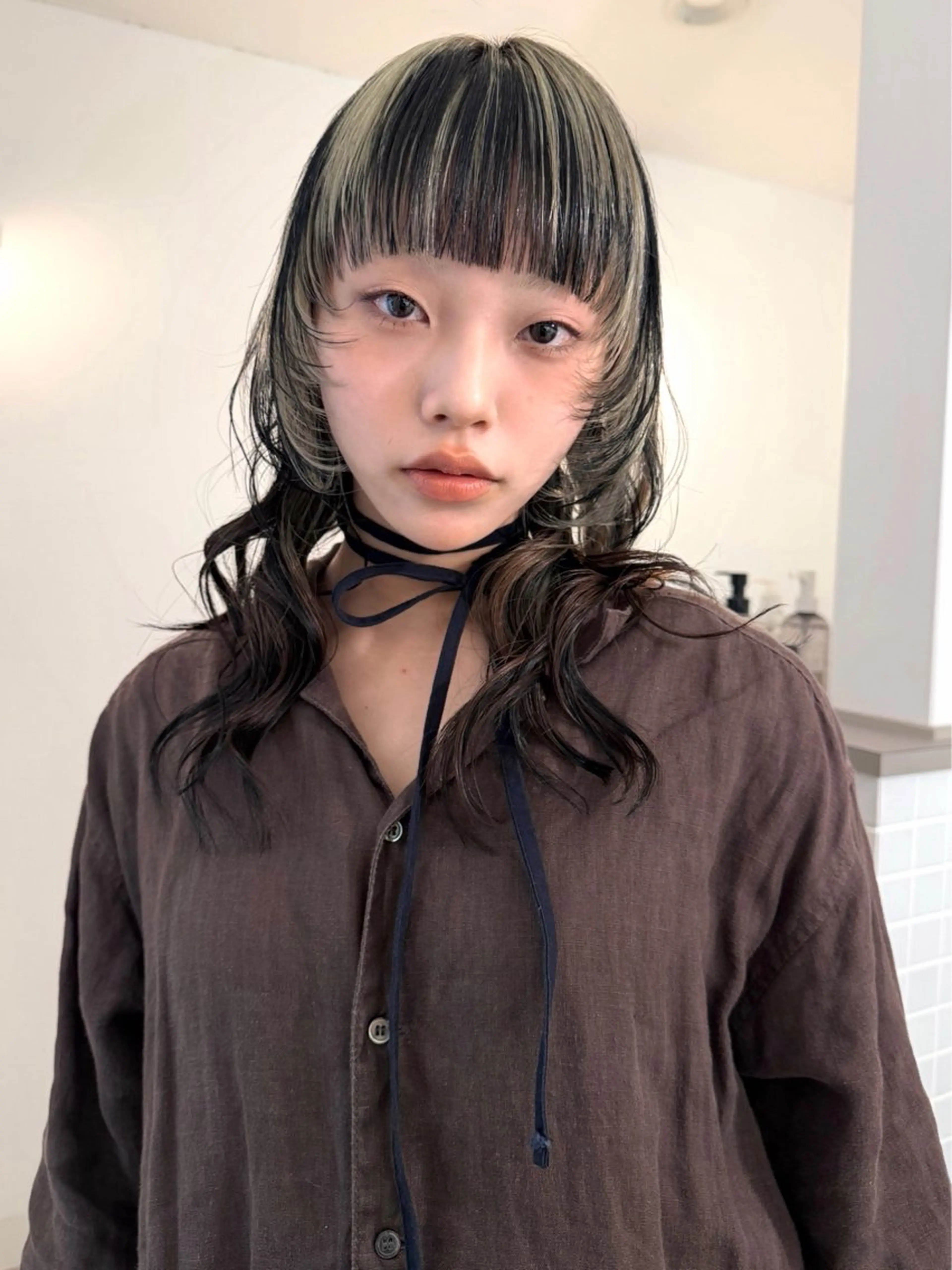 ミディアム カラー デザインカラー ハッシュカット レイヤーカット カット ヘアカラー トリートメント Kaito🐶/ デザイン/レイヤーのヘアスタイル